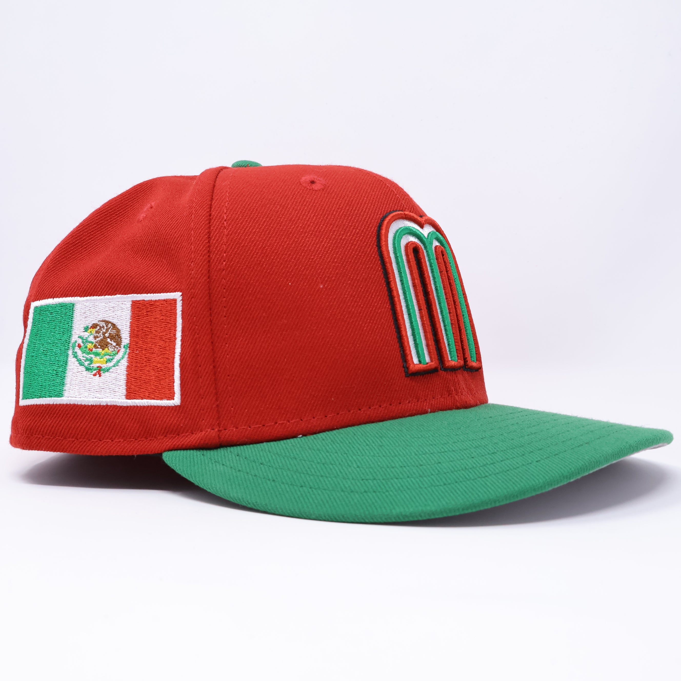 USED 3/8 Red Mexico WBC Mexican Flag 59fifty New Era Fitted Hat Cap