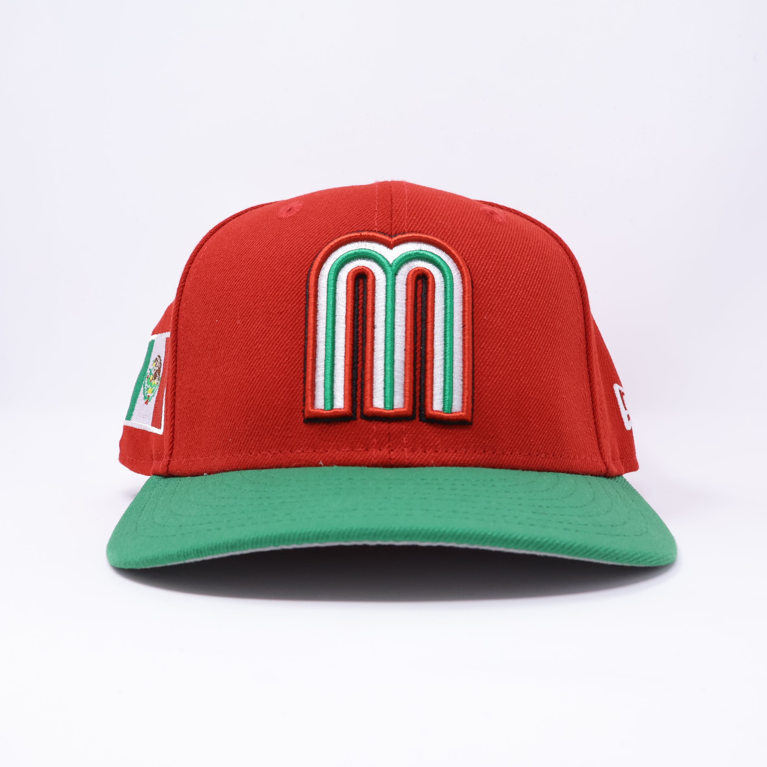 USED 3/8 Red Mexico WBC Mexican Flag 59fifty New Era Fitted Hat Cap
