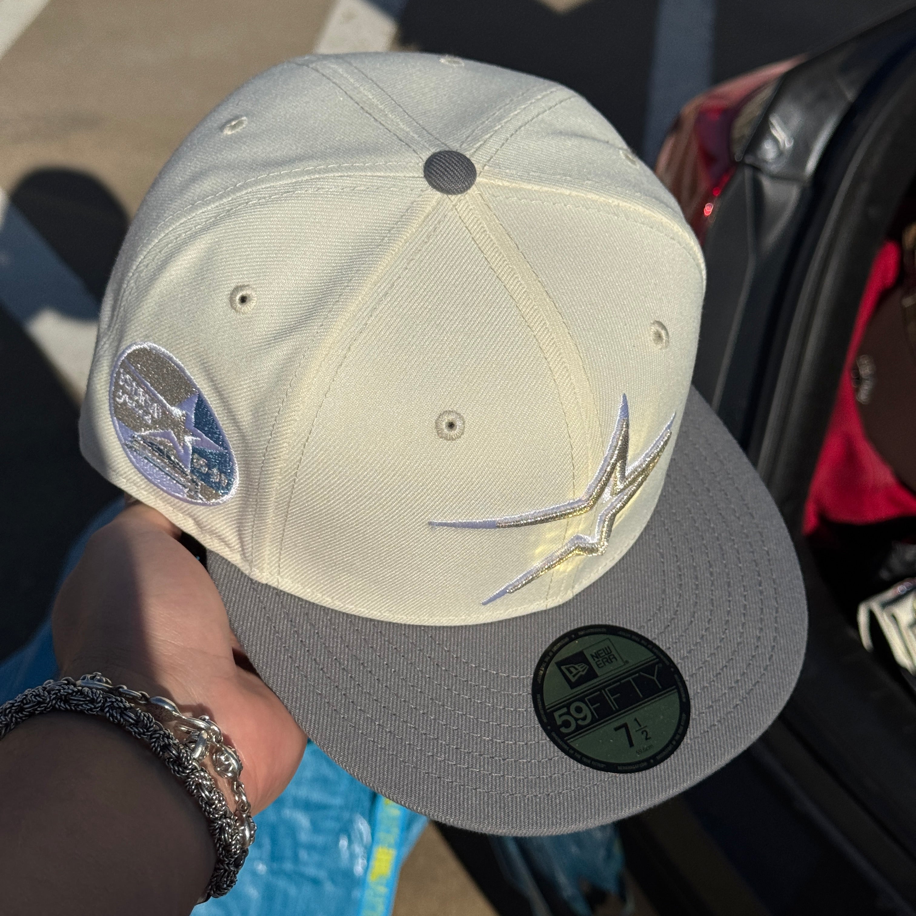 NWT 1/2 Chrome Houston Astros 35 Great Years 59fifty New Era Fitted Hat Cap