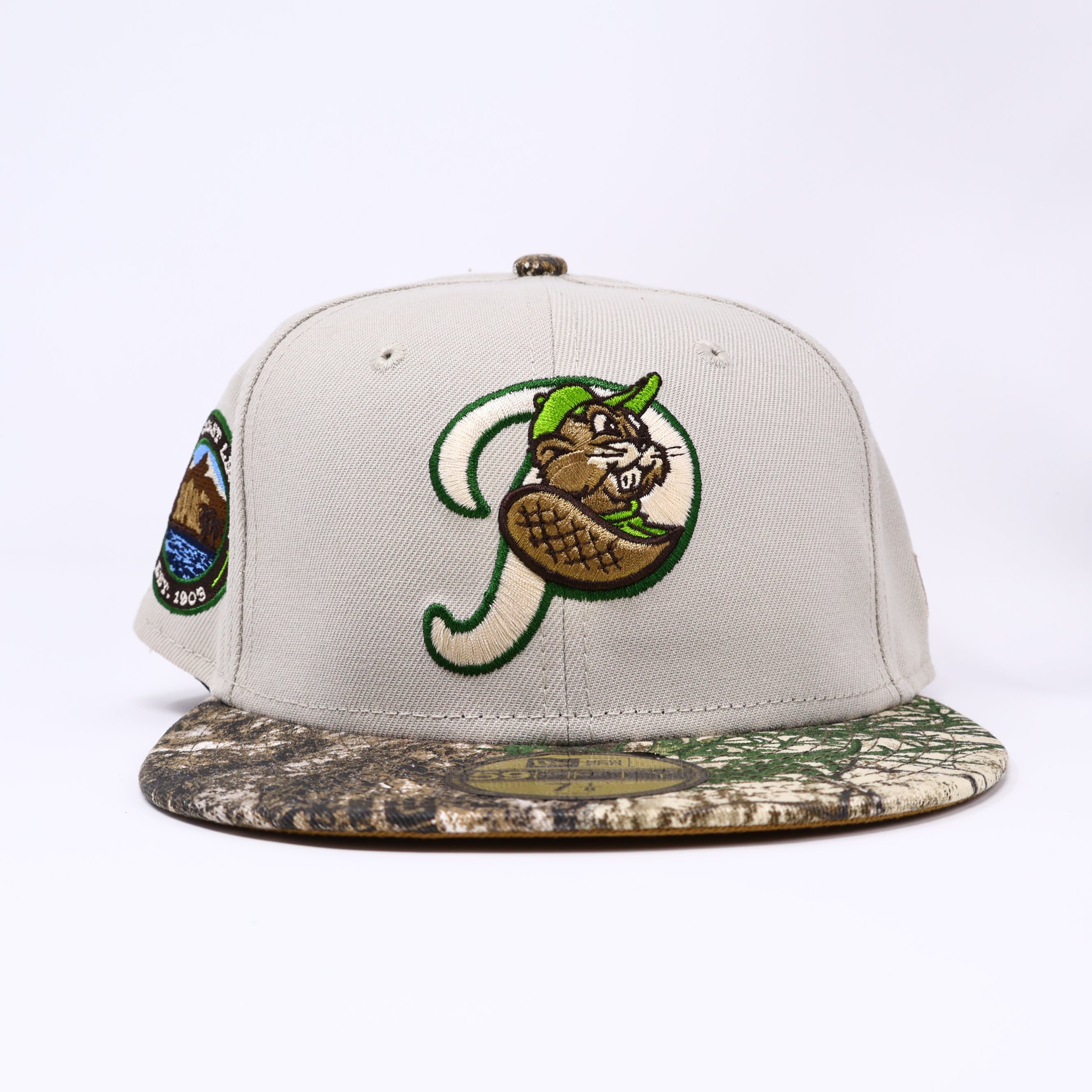 NWT 1/4 Stone Portland Beavers Pacific Coast League 59fifty New Era Fitted Hat Cap