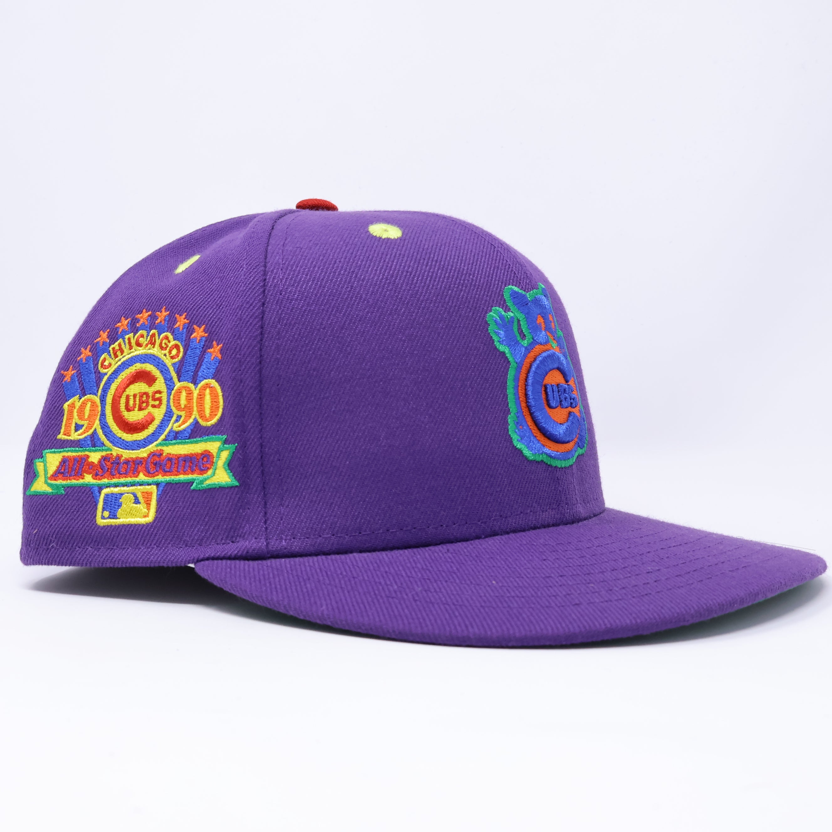 USED 3/8 Purple Chicago Cubs 1990 All-Star Game 59fifty New Era Fitted Hat Cap