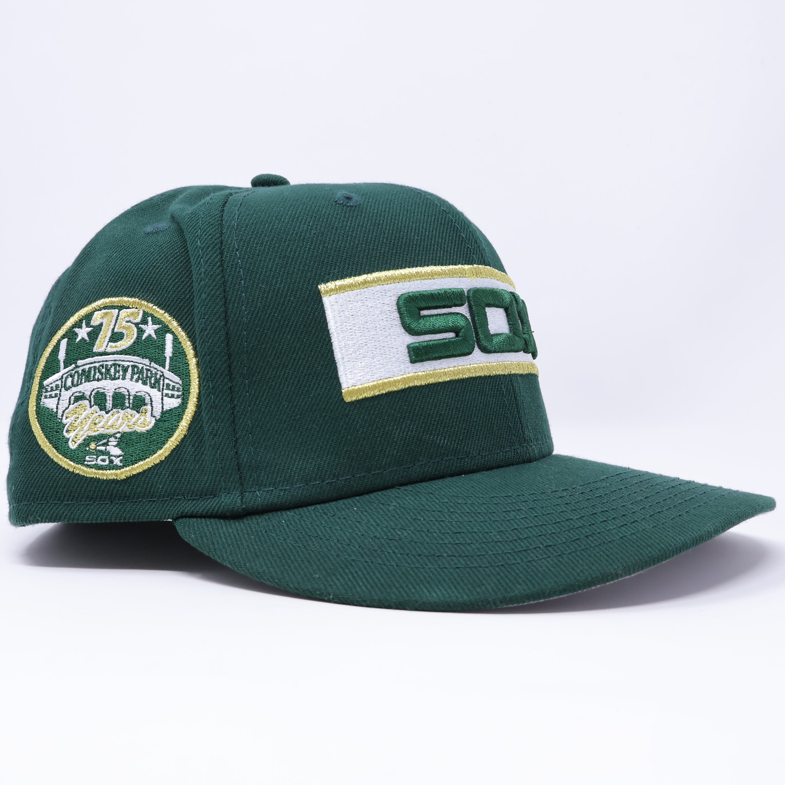 USED 3/8 Green Chicago White Sox 75 Years 59fifty New Era Fitted Hat Cap
