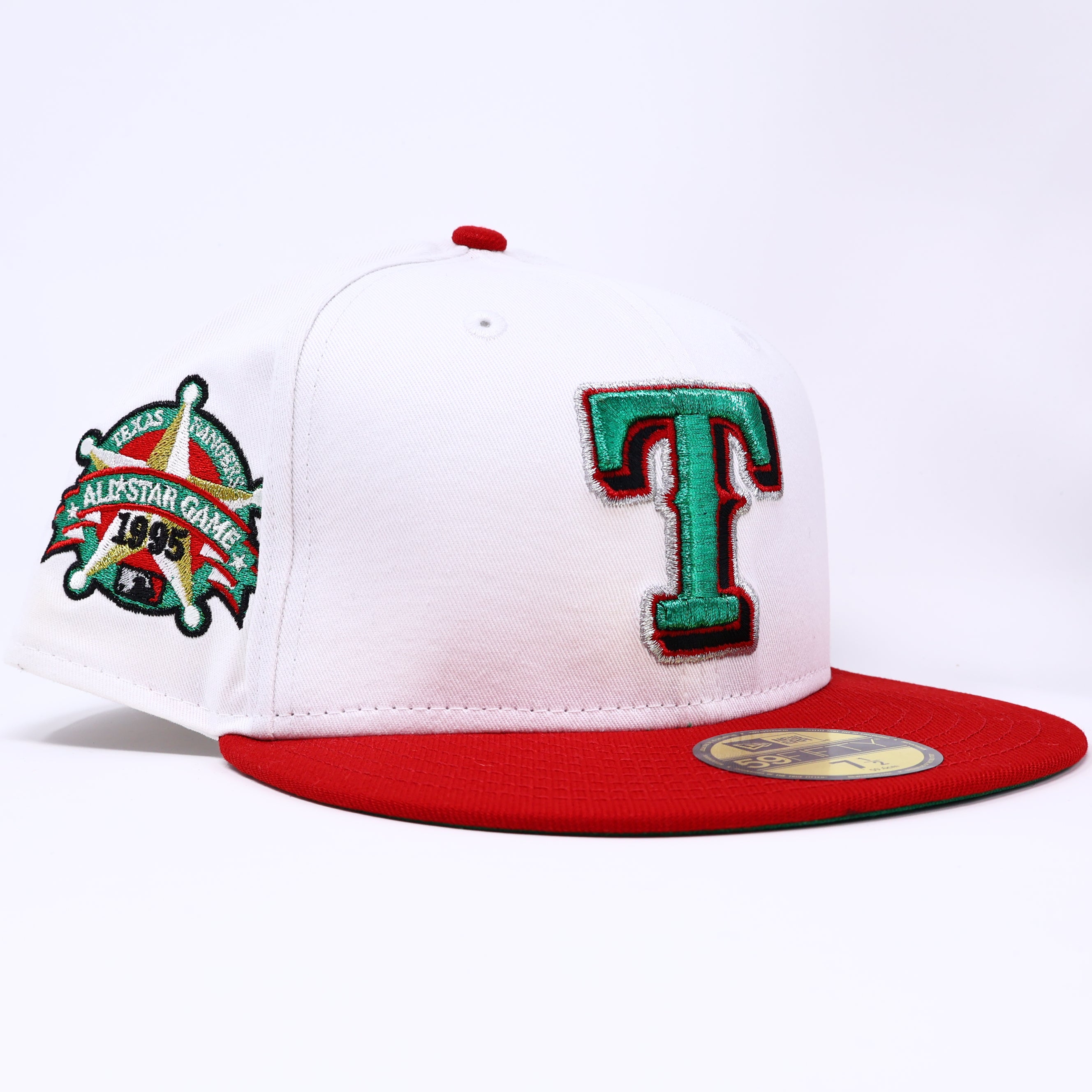 NWT 1/2 White Dallas Texas Rangers 1995 All Star Game 59fifty New Era Fitted Hat Cap