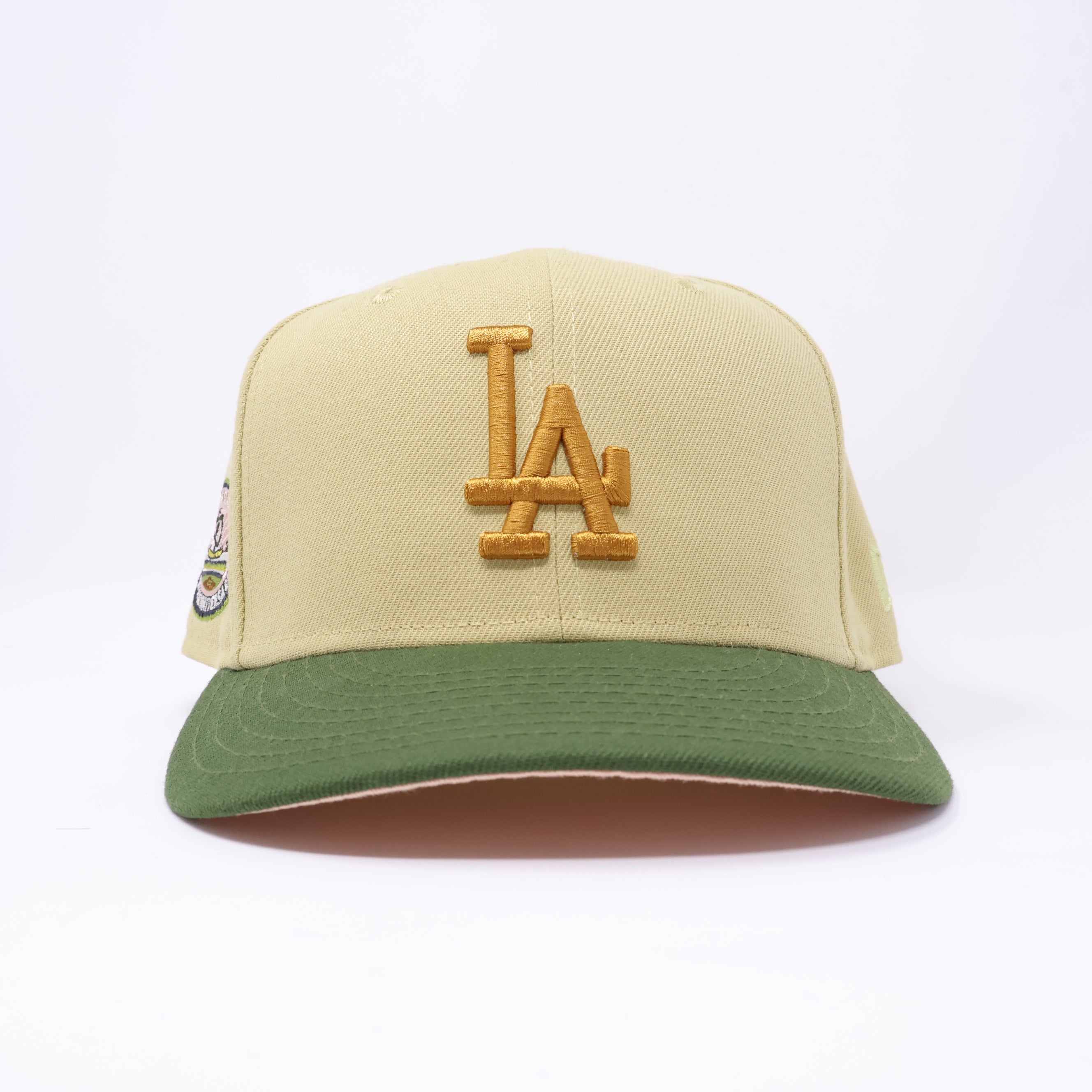 USED 3/8 Khaki Los Angeles Dodgers 50th Anniversary 59fifty New Era Fitted Hat Cap