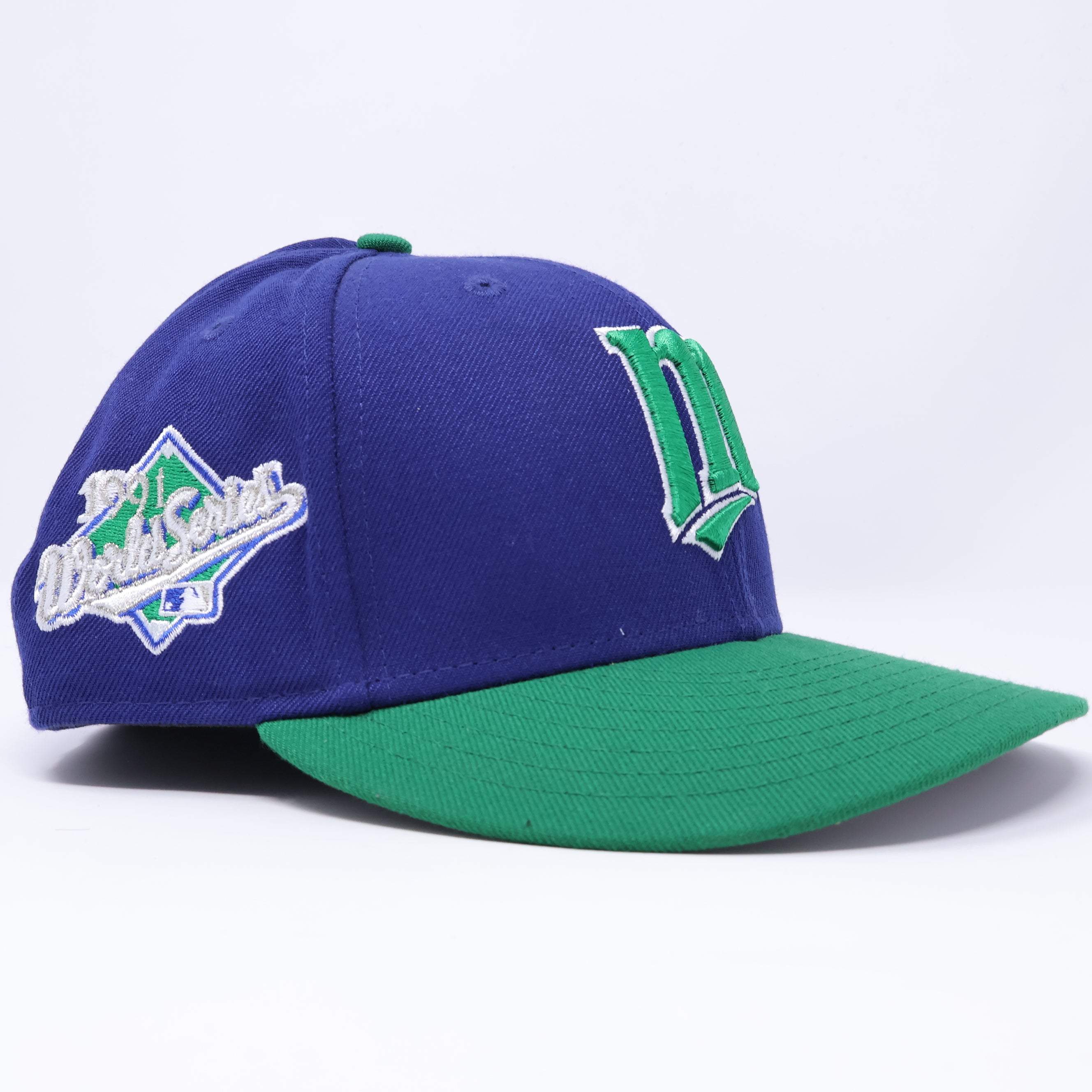 USED 3/8 Blue Milwaukee Brewers 1991 World Series 59fifty New Era Fitted Hat Cap
