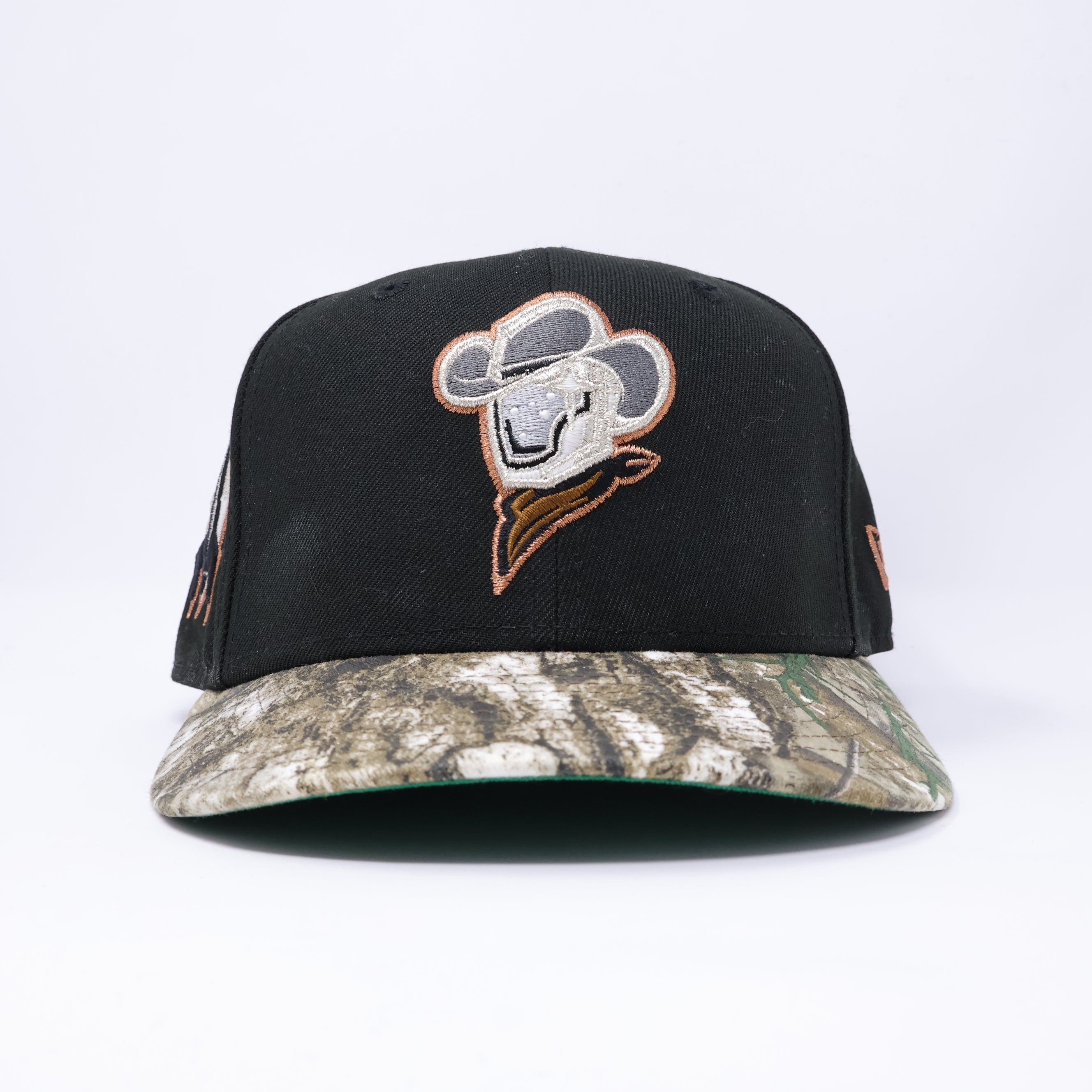 USED 3/8 Black Sugar Land Space Cowboys Minor League 59fifty New Era Fitted Hat Cap