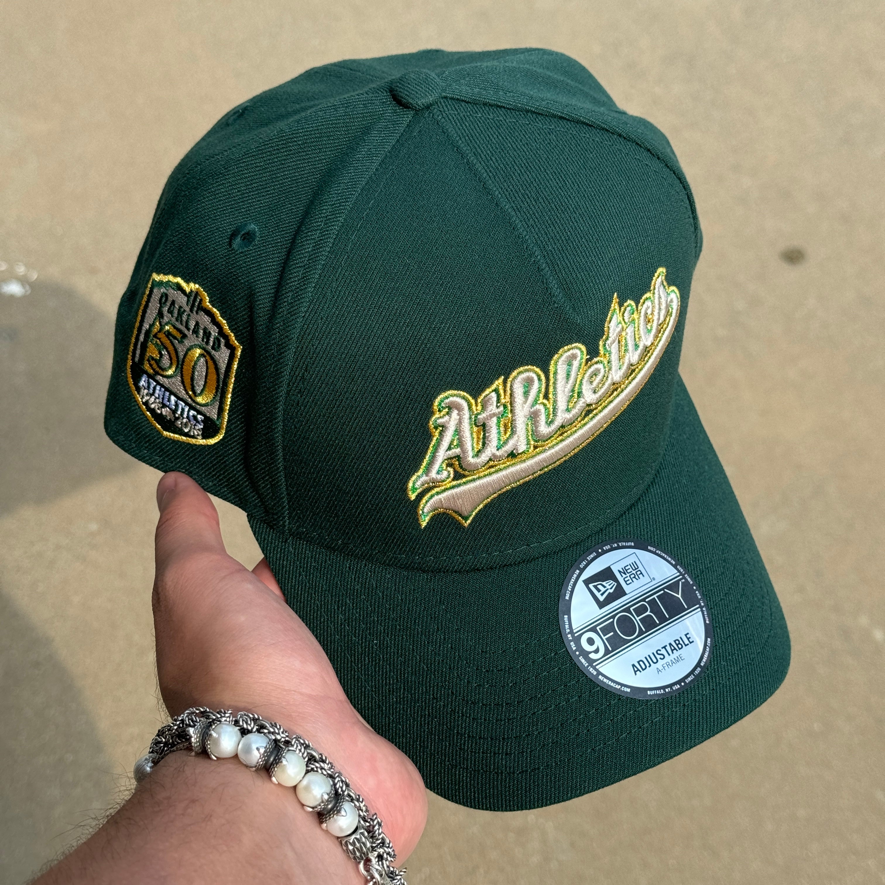 NEW Green Oakland Athletics 50th Anniversary 9Forty Adjustable One Size A-Frame