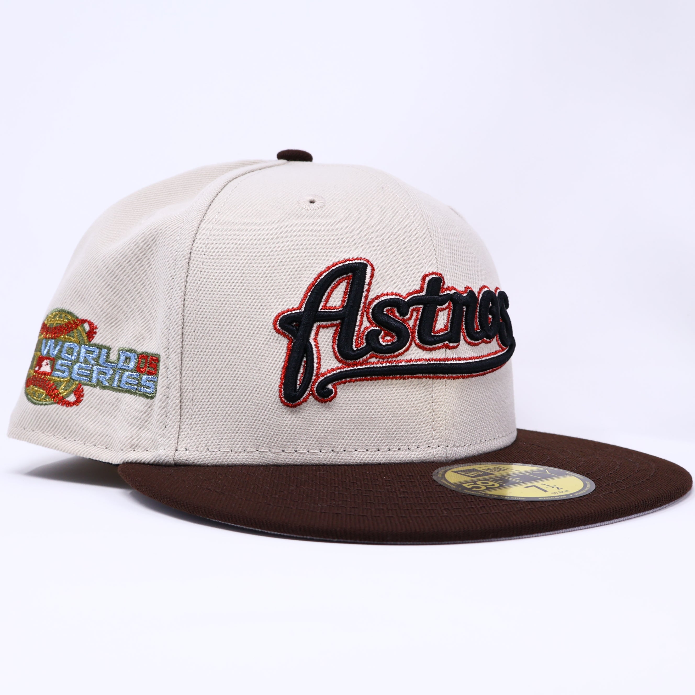 NWT 1/2 Chrome Houston Astros 2005 World Series 59fifty New Era Fitted Hat Cap