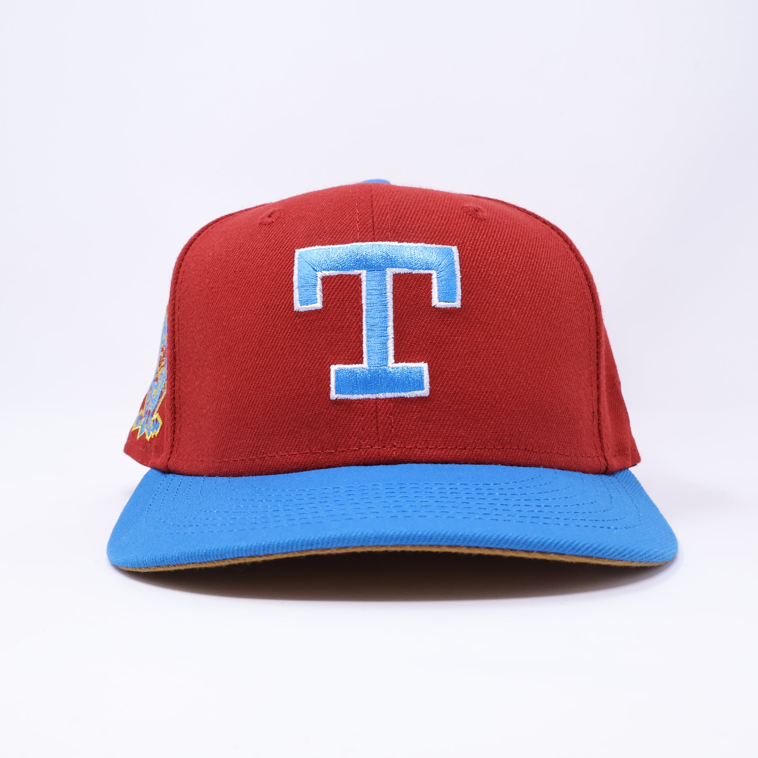 USED 3/8 Maroon Dallas Texas Rangers Arlington Stadium 59fifty New Era Fitted Hat Cap