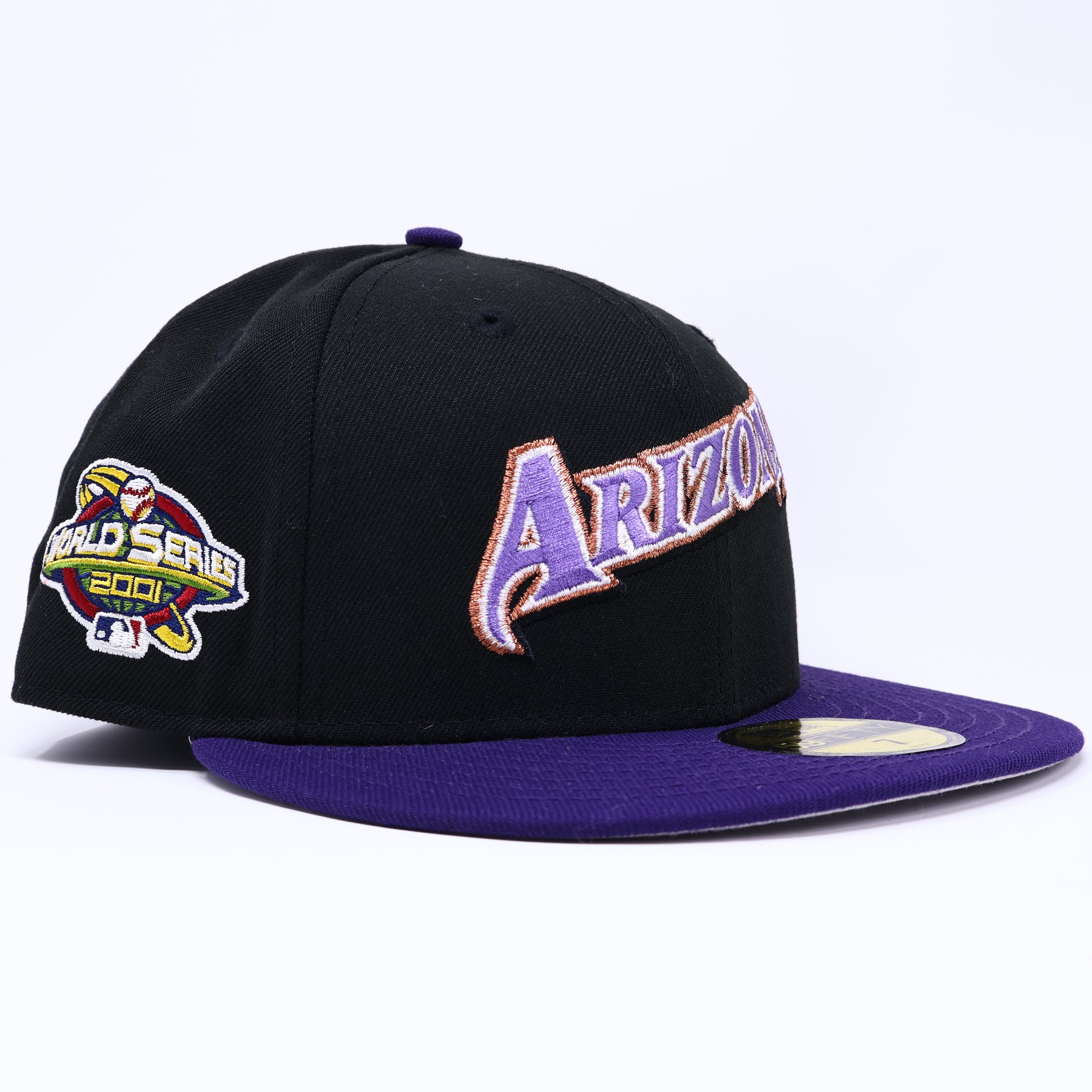 NEW 7 Black Arizona Diamondbacks 2001 World Series 59fifty New Era Fitted Hat Cap