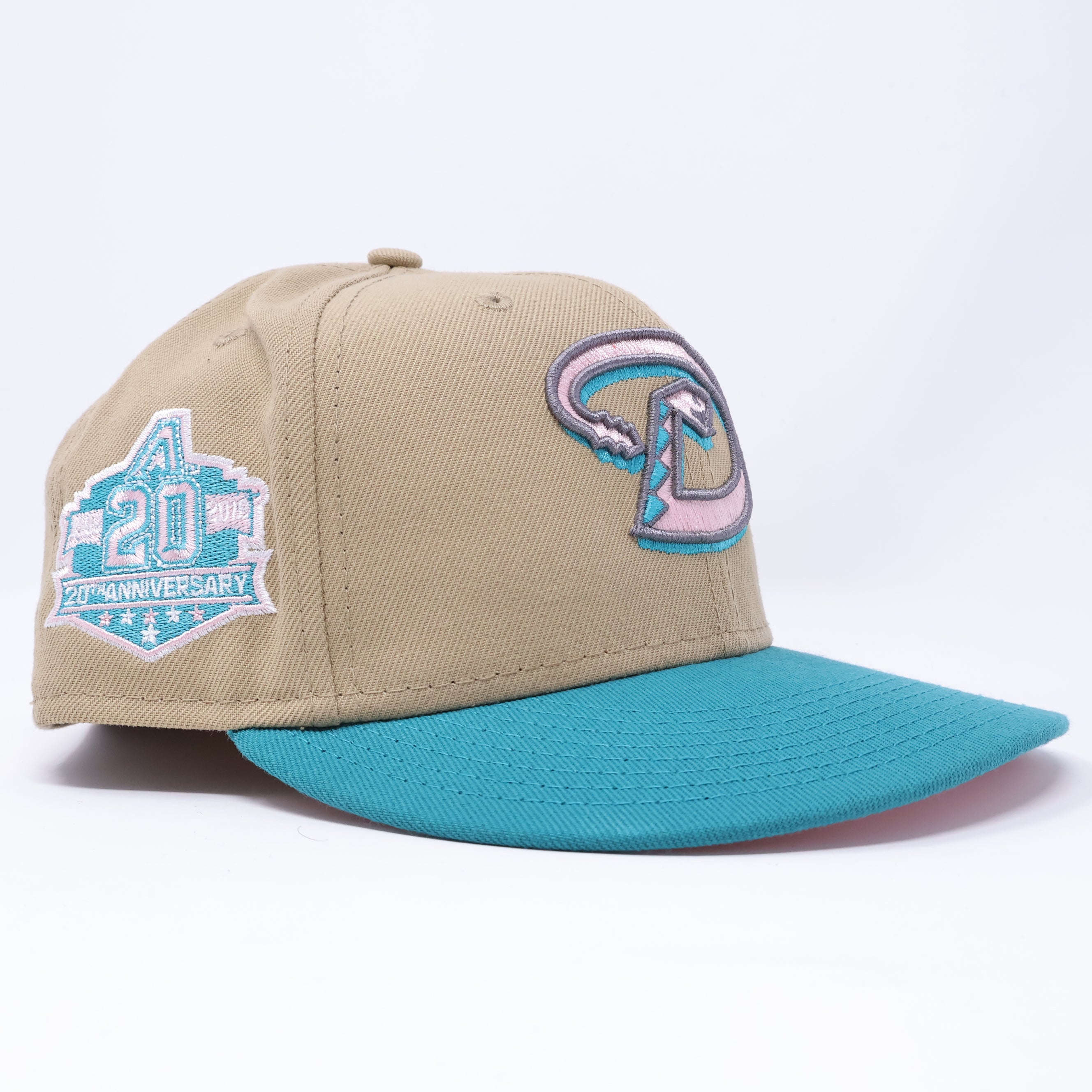 USED 3/8 Khaki Arizona Diamondbacks 20th Anniversary 59fifty New Era Fitted Hat Cap