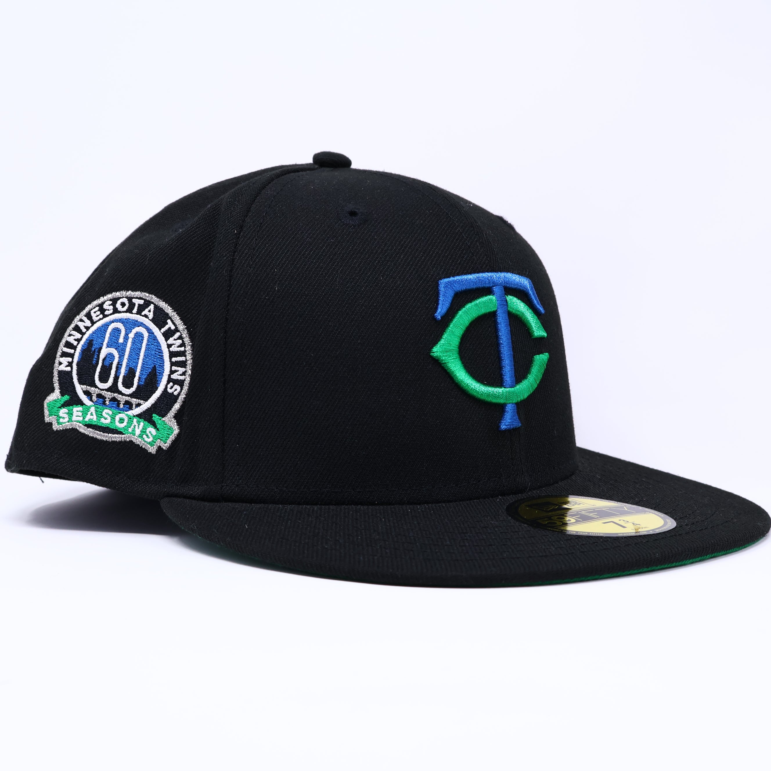 NWT 3/4 Black Minnesota Twins 60 Season 59fifty New Era Fitted Hat Cap