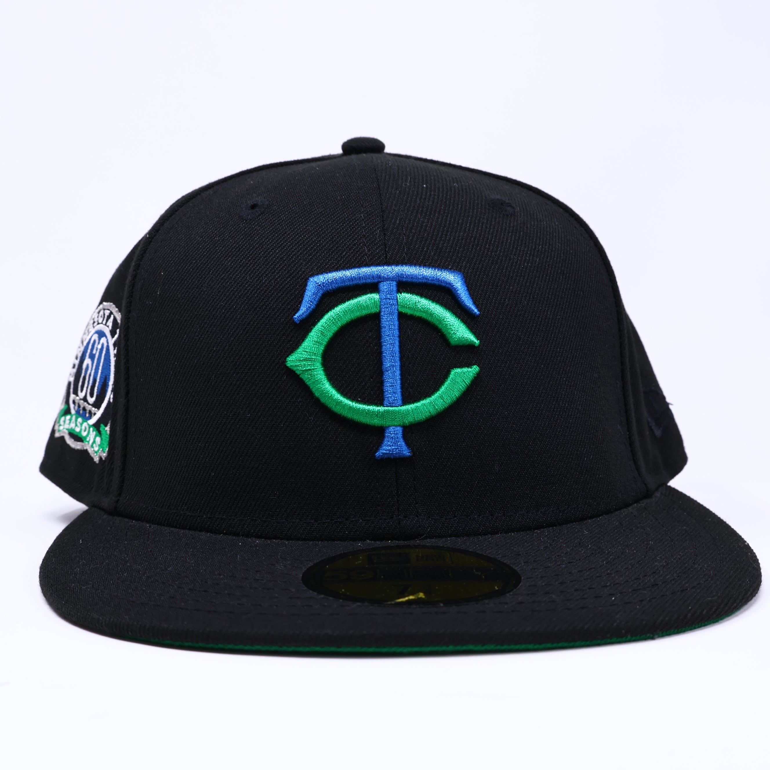NWT 3/4 Black Minnesota Twins 60 Season 59fifty New Era Fitted Hat Cap