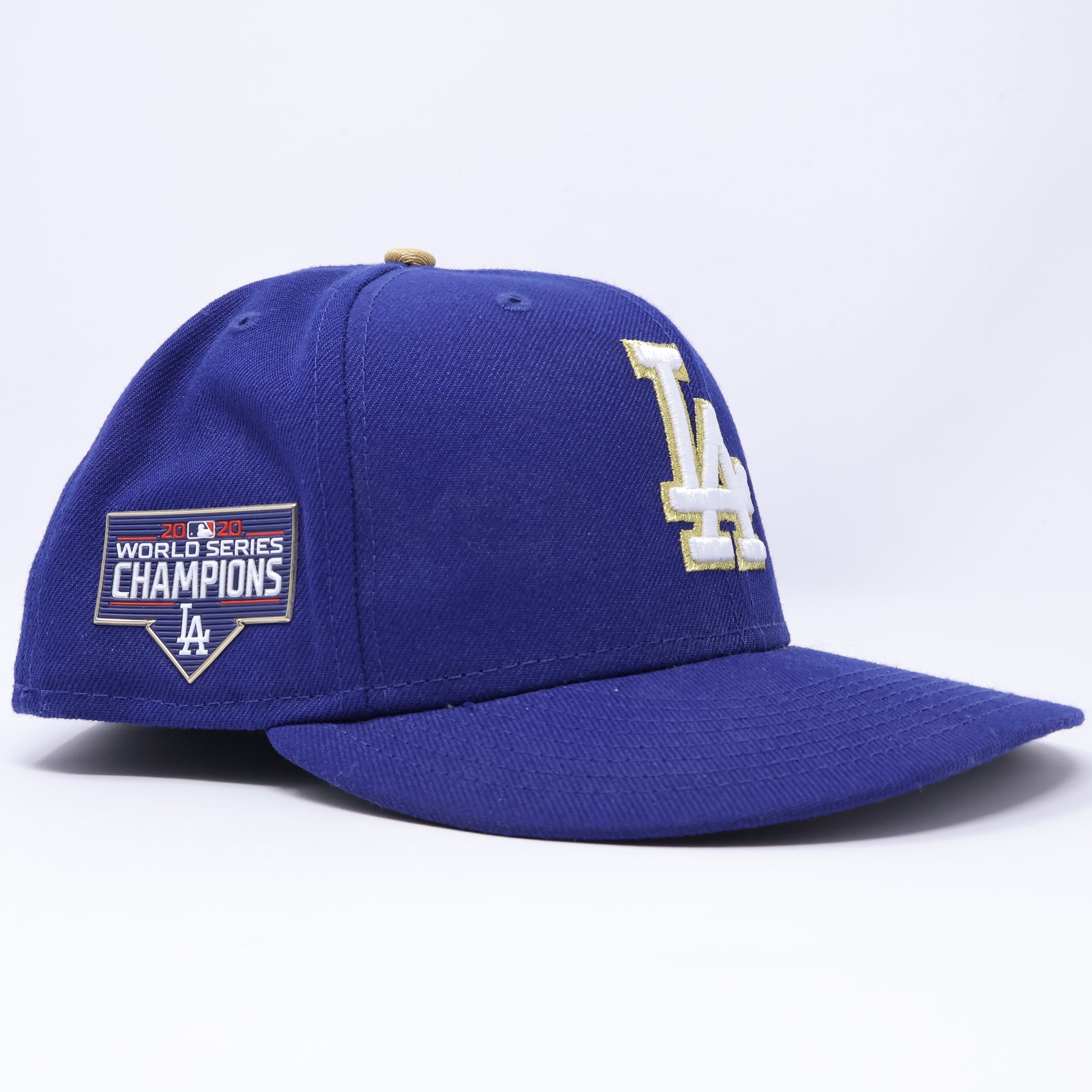 USED 3/8 Blue Los Angeles Dodgers World Champions 59fifty New Era Fitted Hat Cap