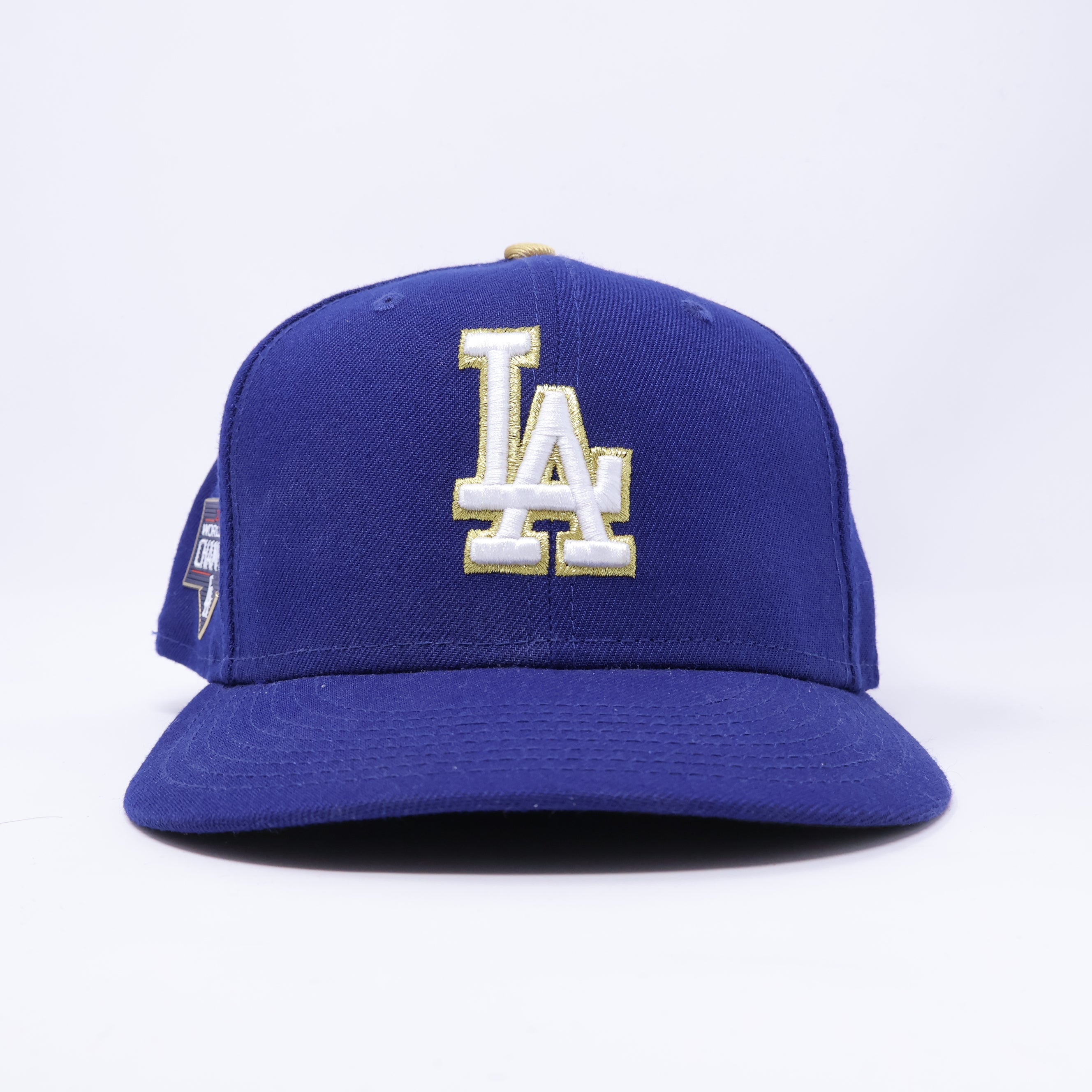 USED 3/8 Blue Los Angeles Dodgers World Champions 59fifty New Era Fitted Hat Cap