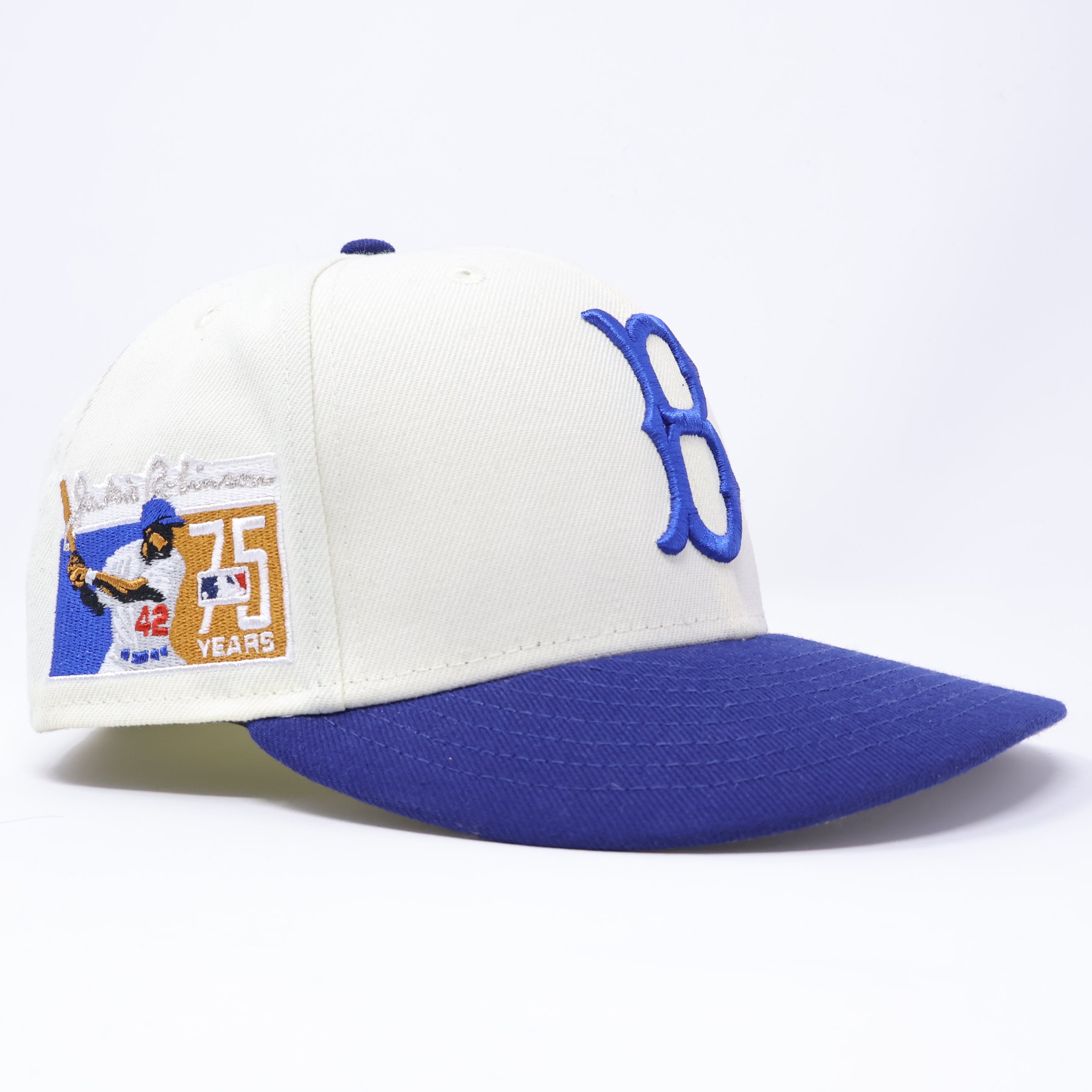 USED 3/8 Chrome Brooklyn Dodgers Jackie Robinson 59fifty New Era Fitted Hat Cap
