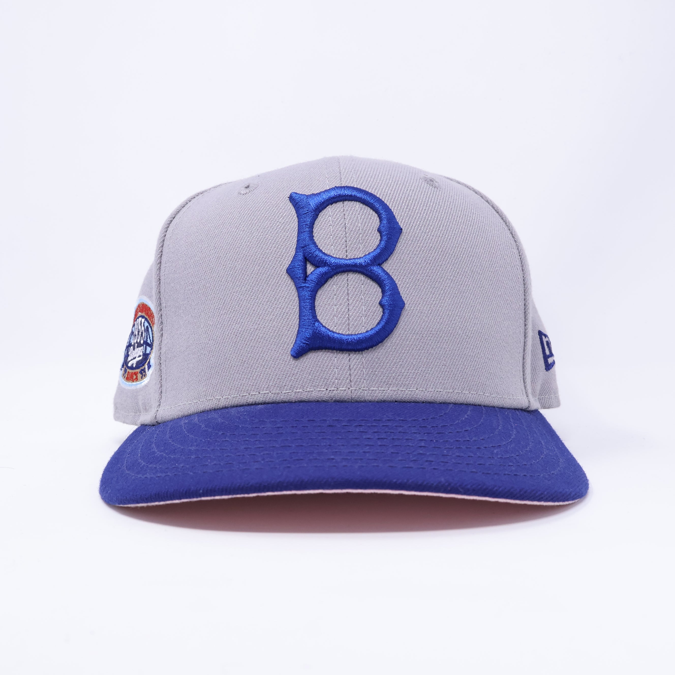 USED 3/8 Gray Brooklyn Dodgers First World Championship 59fifty New Era Fitted Hat Cap