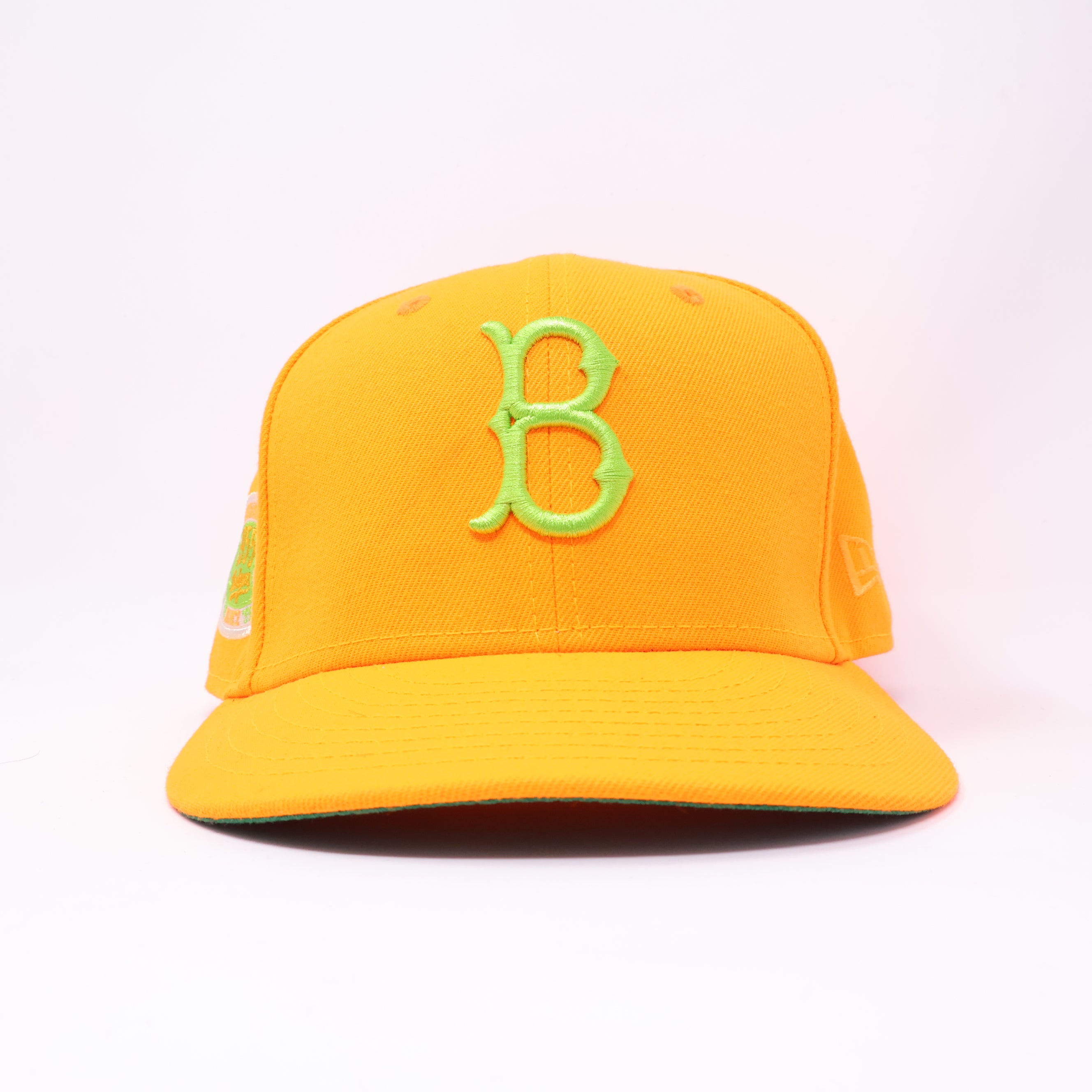 USED 3/8 Orange Brooklyn Dodgers First World Championship 59fifty New Era Fitted Hat Cap