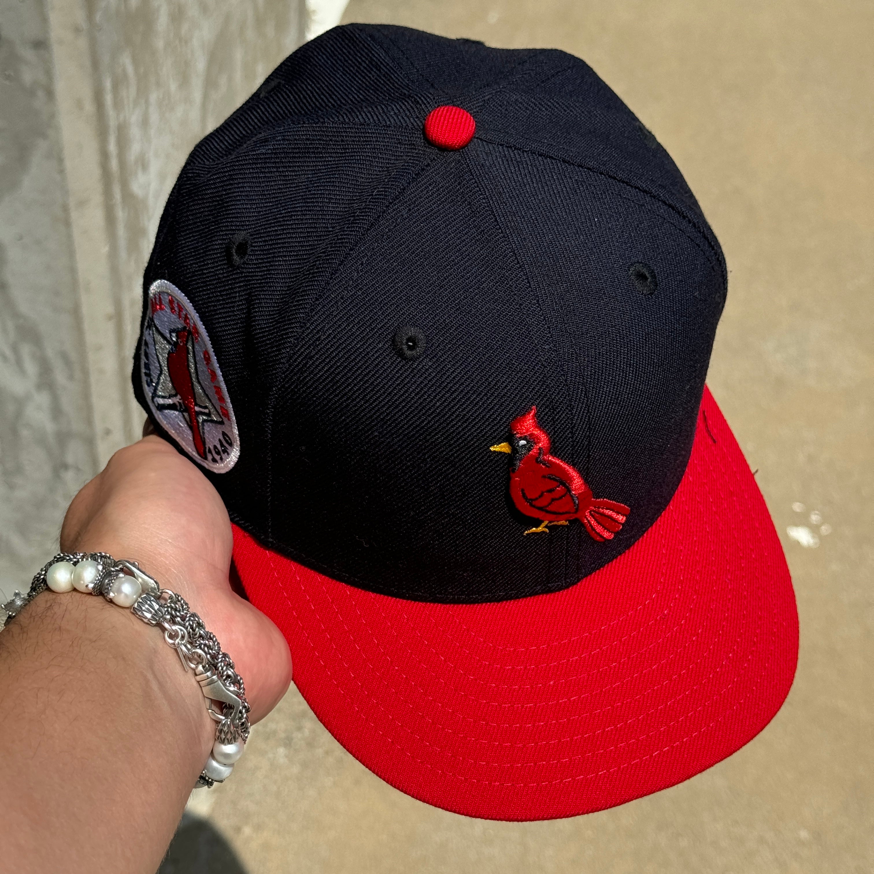 USED 1/4 Navy St. Louis Cardinals All Star Game 59fifty New Era Fitted Hat Cap