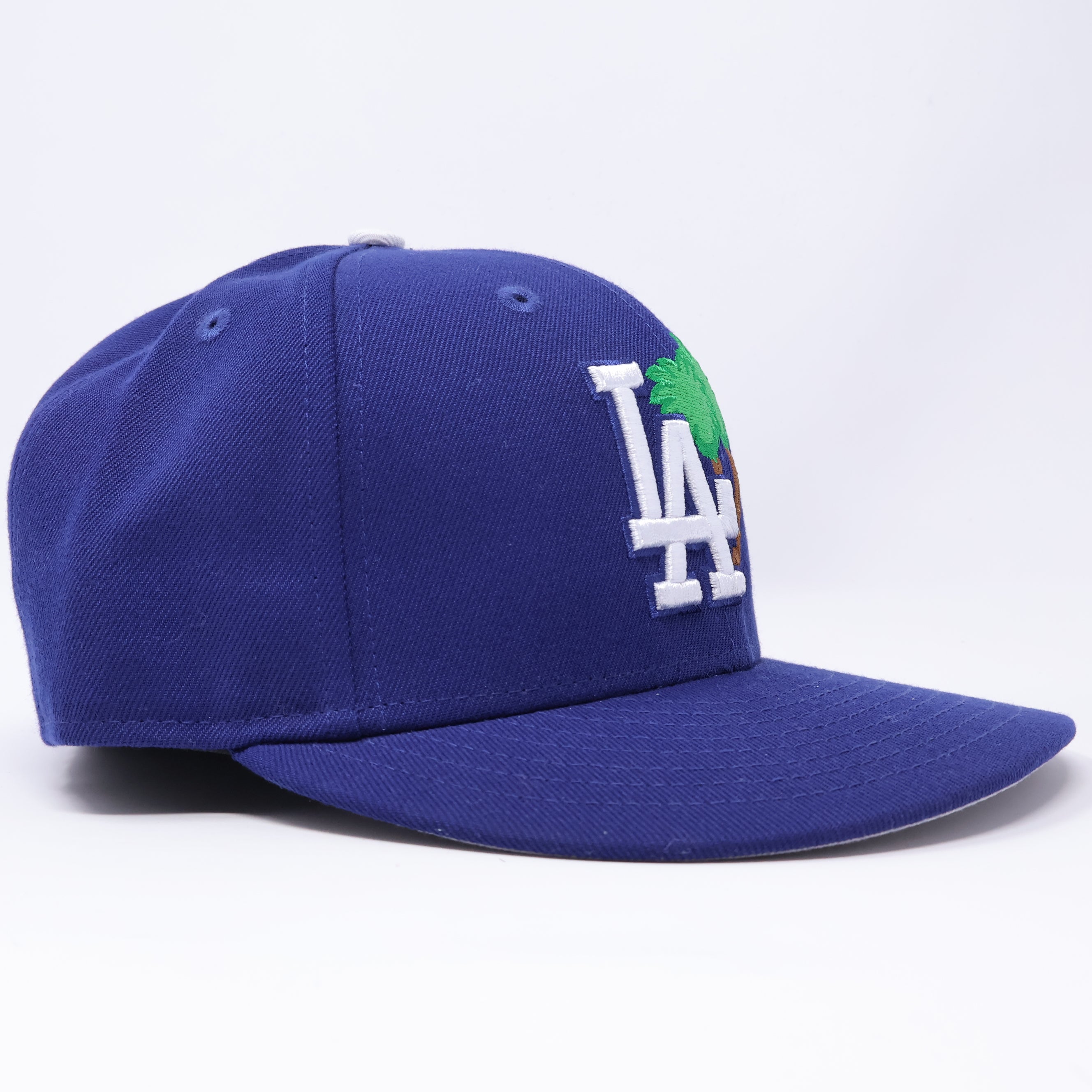 USED 3/8 Blue Los Angeles Dodgers Palm Trees 59fifty New Era Fitted Hat Cap