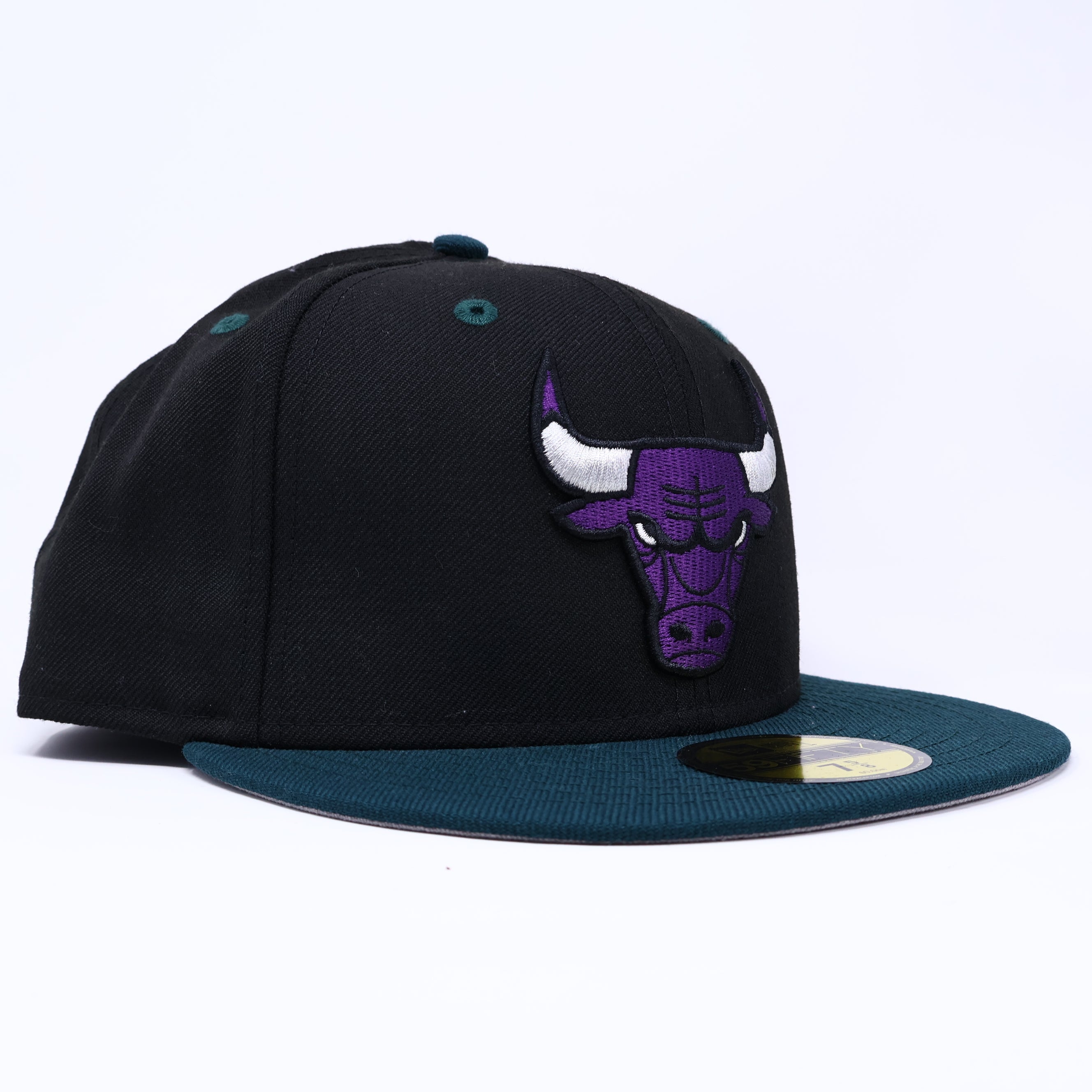 NEW 5/8 Black Chicago Bulls NBA Basketball Purple 59fifty New Era Fitted Hat Cap