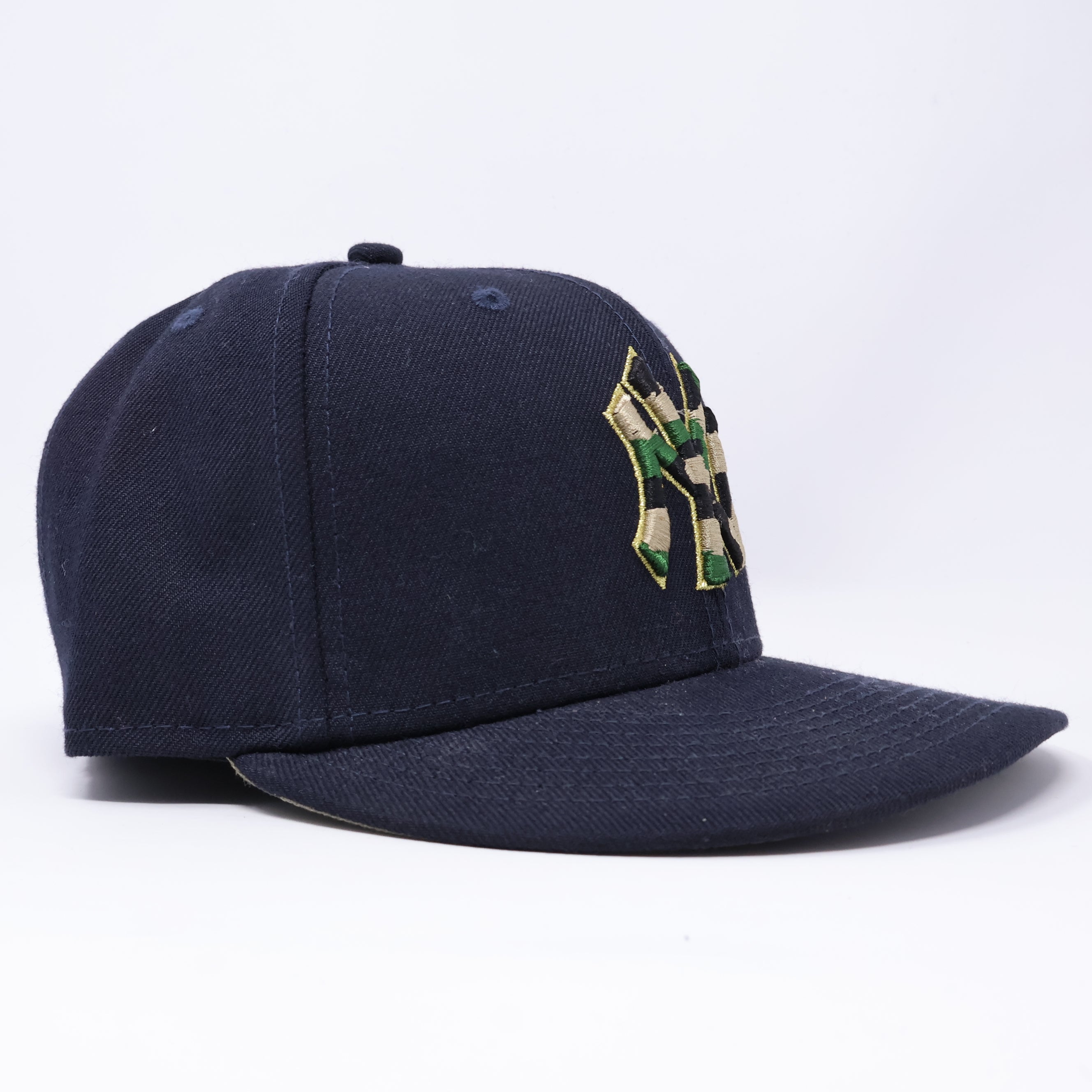USED 3/8 Navy New York Yankees Camo Pattern 59fifty New Era Fitted Hat Cap