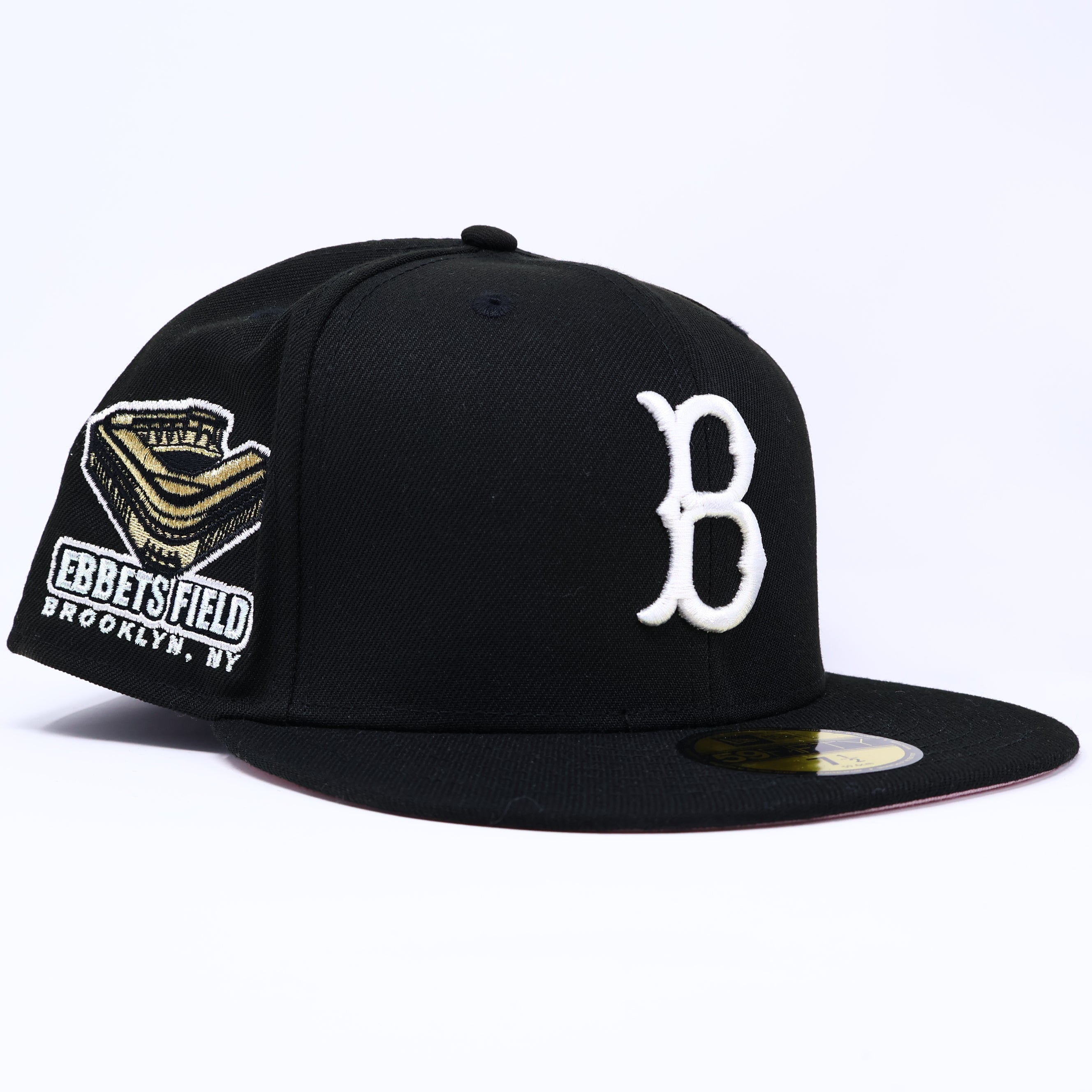 NWT 1/2 Black Brooklyn Dodgers Ebbets Field 59fifty New Era Fitted Hat Cap