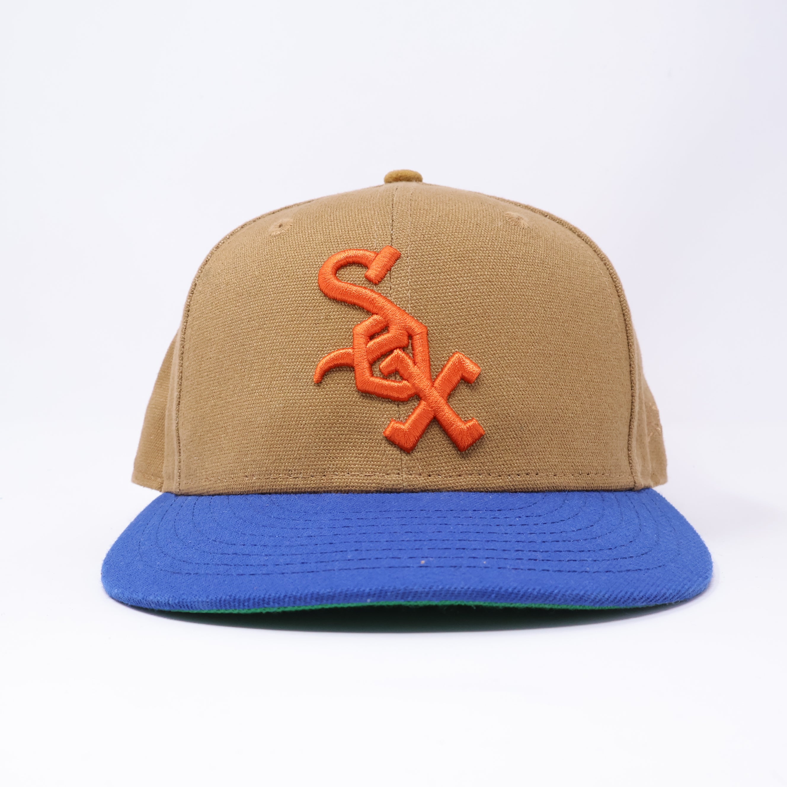 USED 3/8 Brown Chicago White Sox Simple Clean Dope 59fifty New Era Fitted Hat Cap