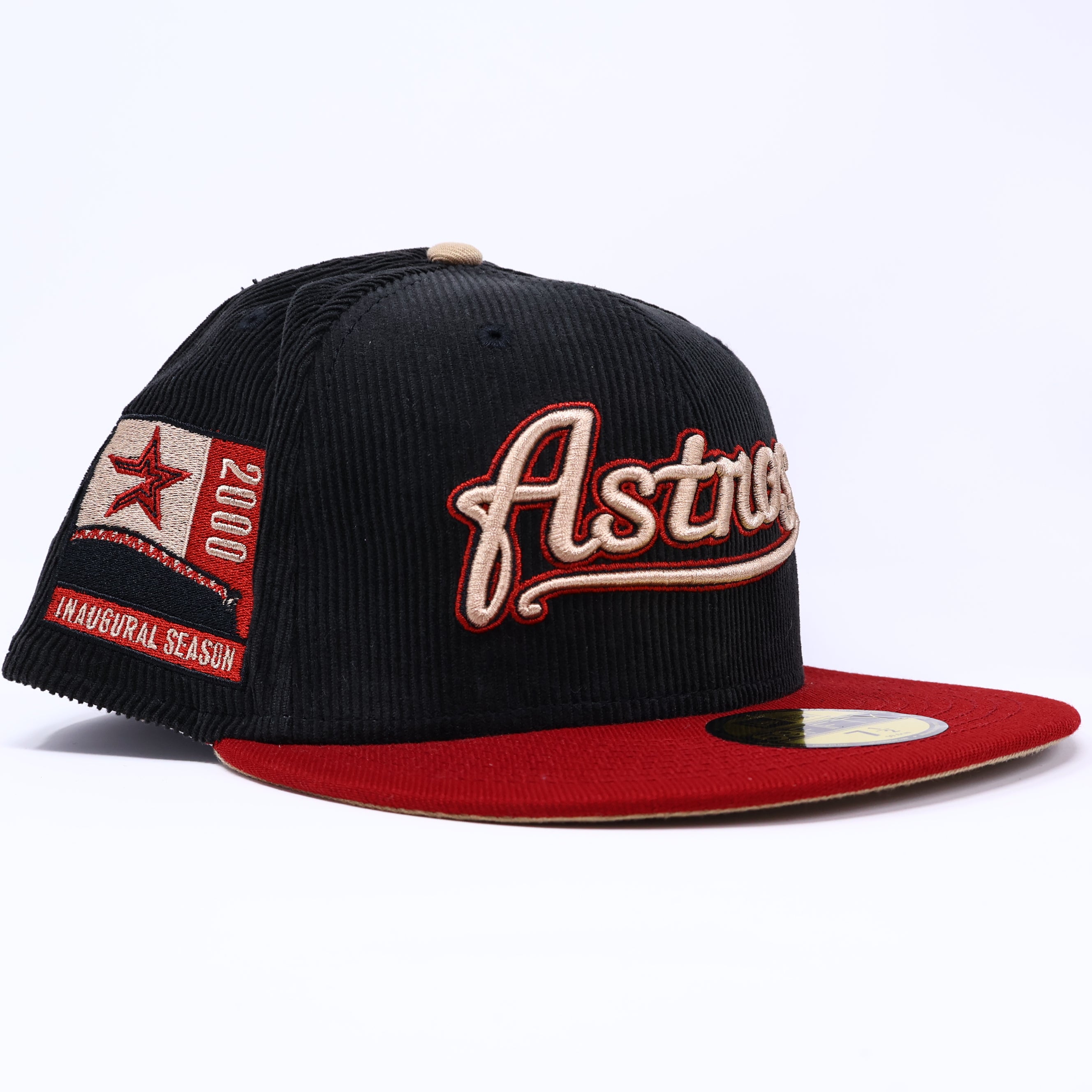 NEW 1/2 Black Houston Astros 2000 Inaugural Season 59FIFTY New Era Fitted Hat