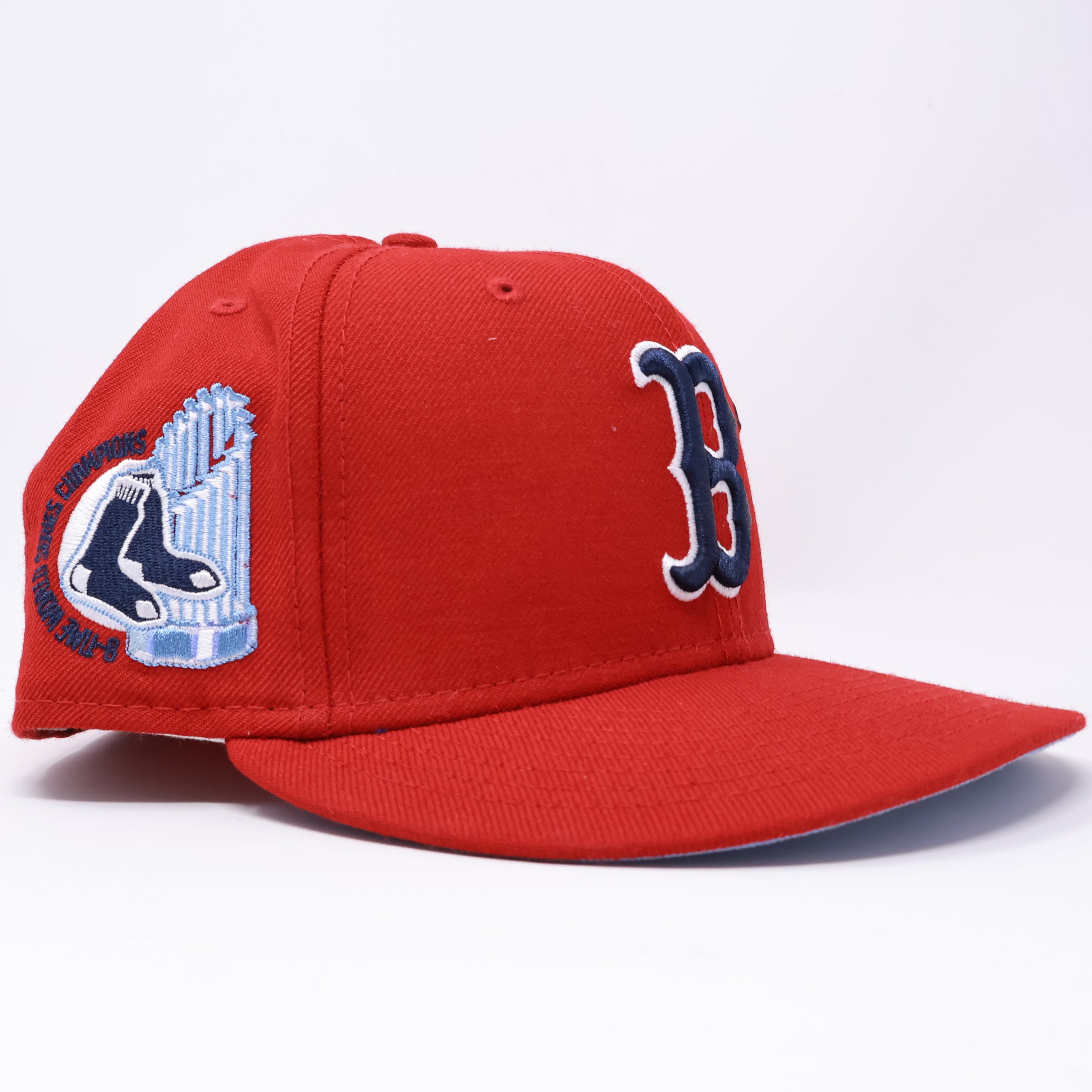 USED 3/8 Boston Red Sox Side Patches Logos 59fifty New Era Fitted Hat Cap