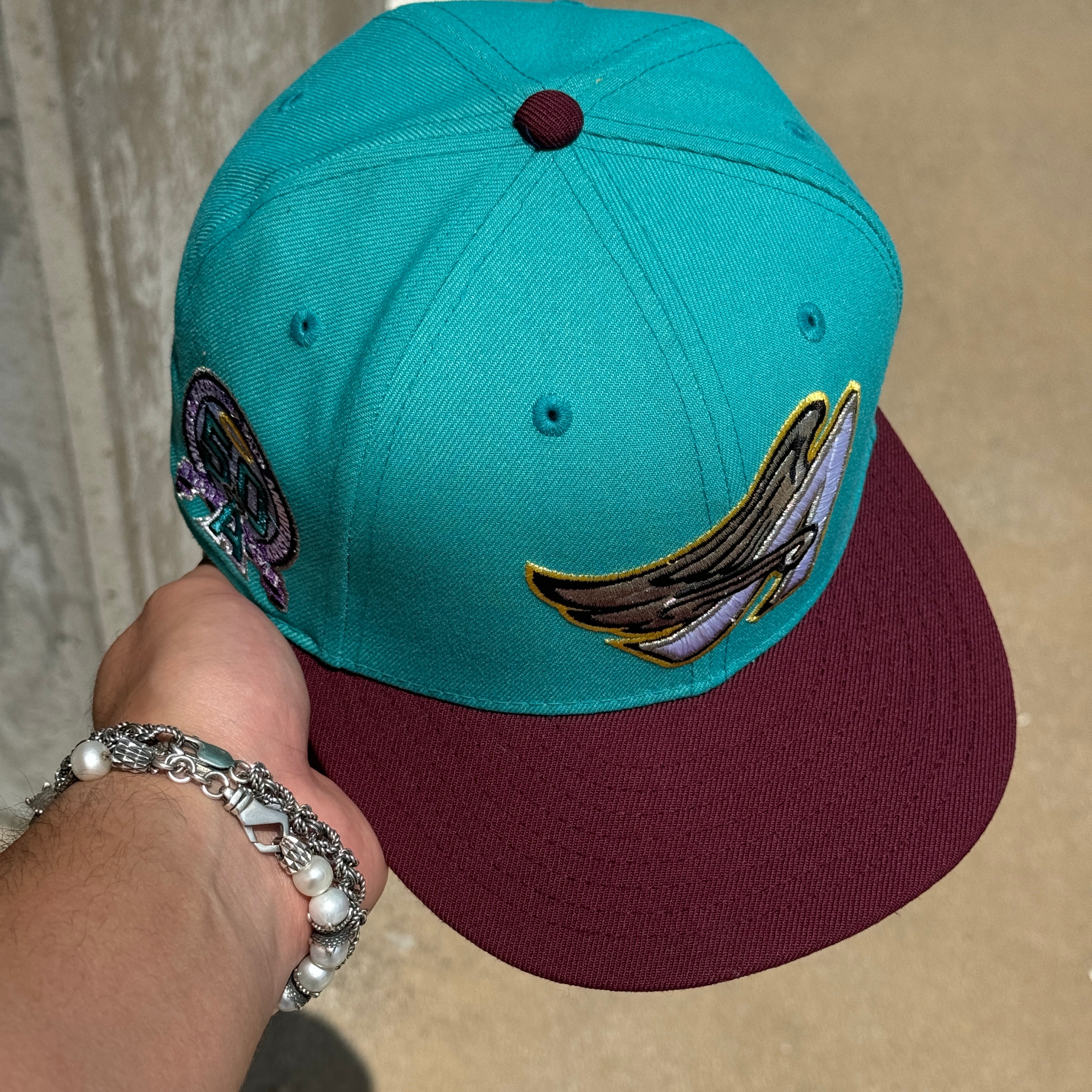 USED 1/8 Turquoise Los Angeles Angels 50th Anniversary 59fifty New Era Fitted Hat Cap