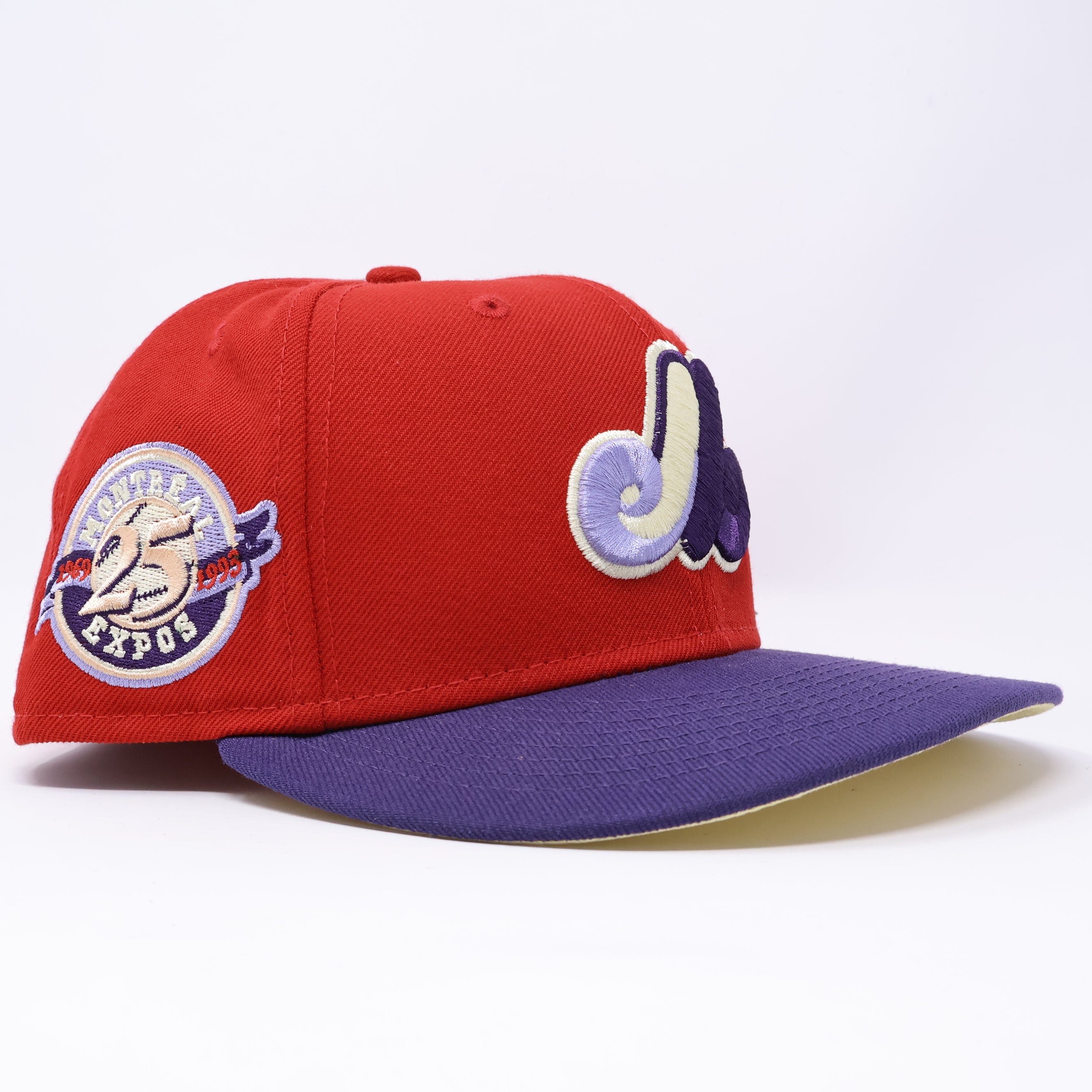USED 3/8 Red Montreal Expos 25th Anniversary 59fifty New Era Fitted Hat Cap