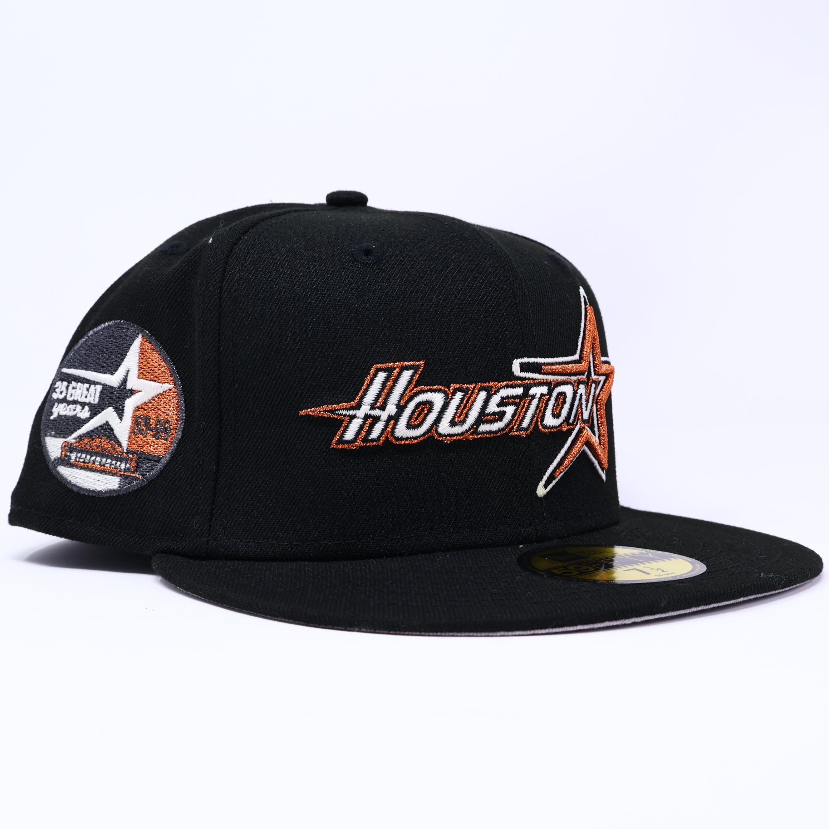 NWT 1/2 Black Houston Astros 35 Great Years 59fifty New Era Fitted Hat Cap