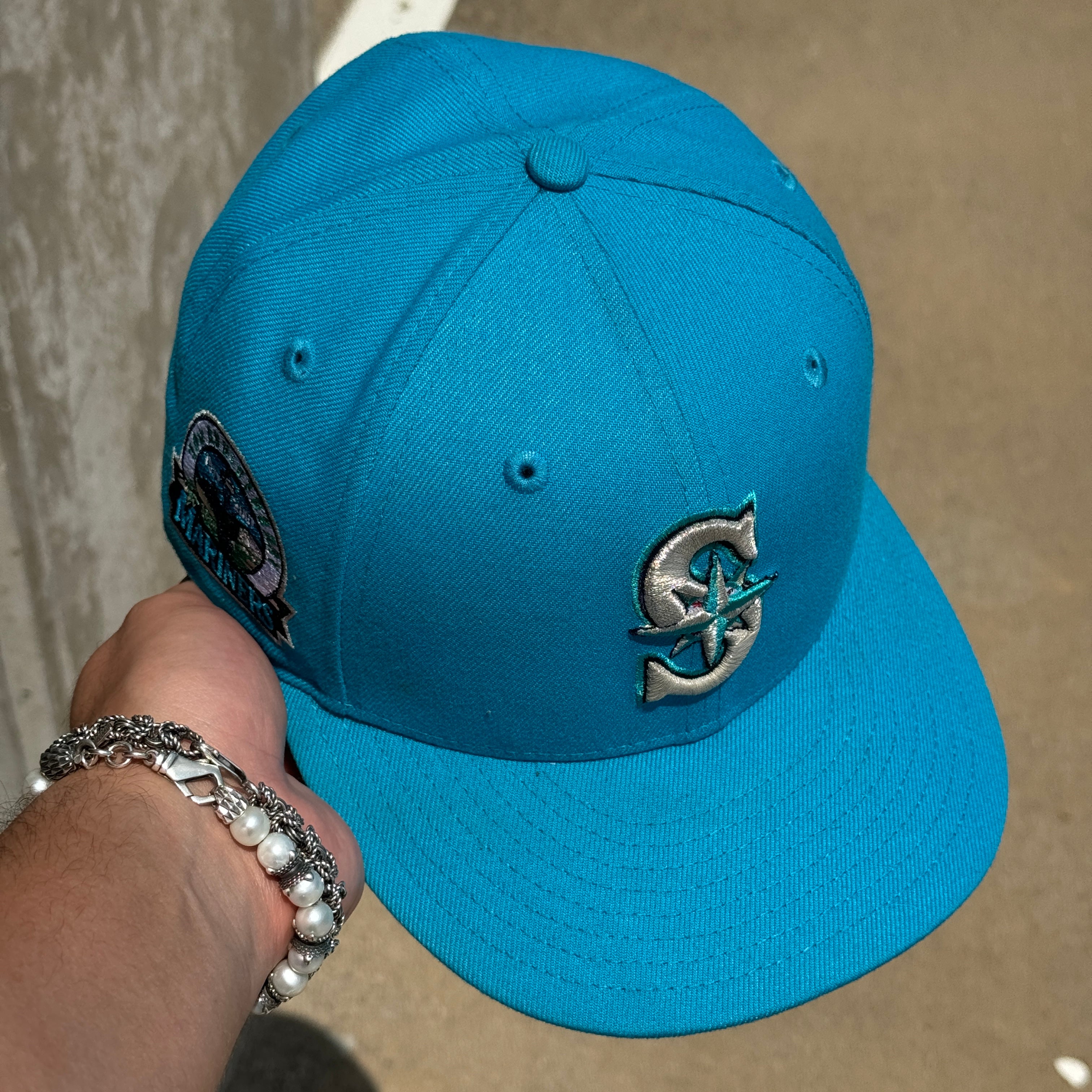 USED 1/4 Teal Seattle Mariners 30th Anniversary 59fifty New Era Fitted Hat Cap