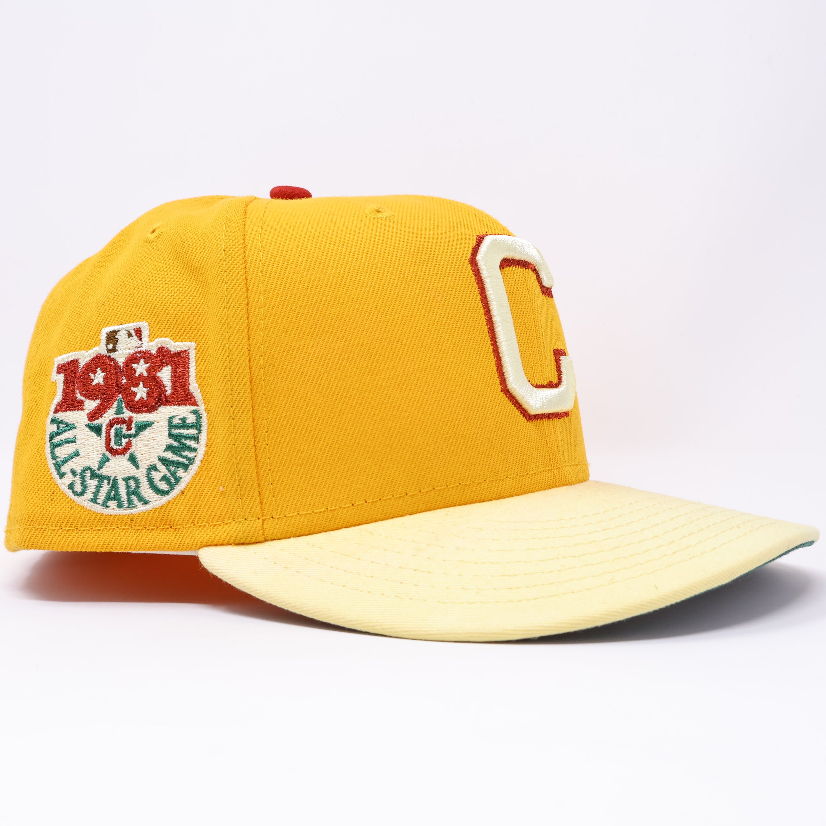 USED 3/8 Gold Cleveland Indians 1981 All-Star Game 59fifty New Era Fitted Hat Cap