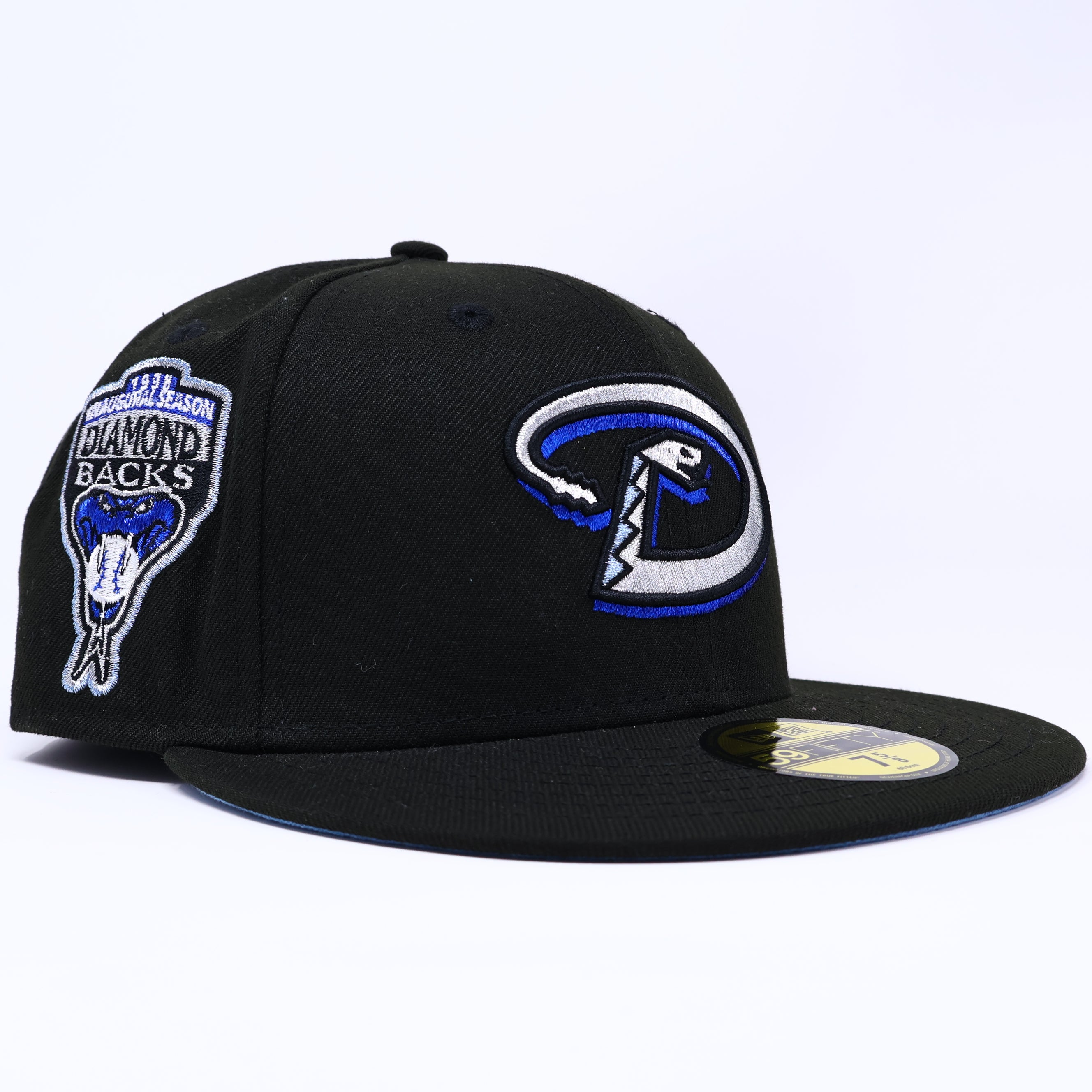 NWT 5/8 Black Arizona Diamondbacks 1998 Inaugural Season 59fifty New Era Fitted Hat Cap