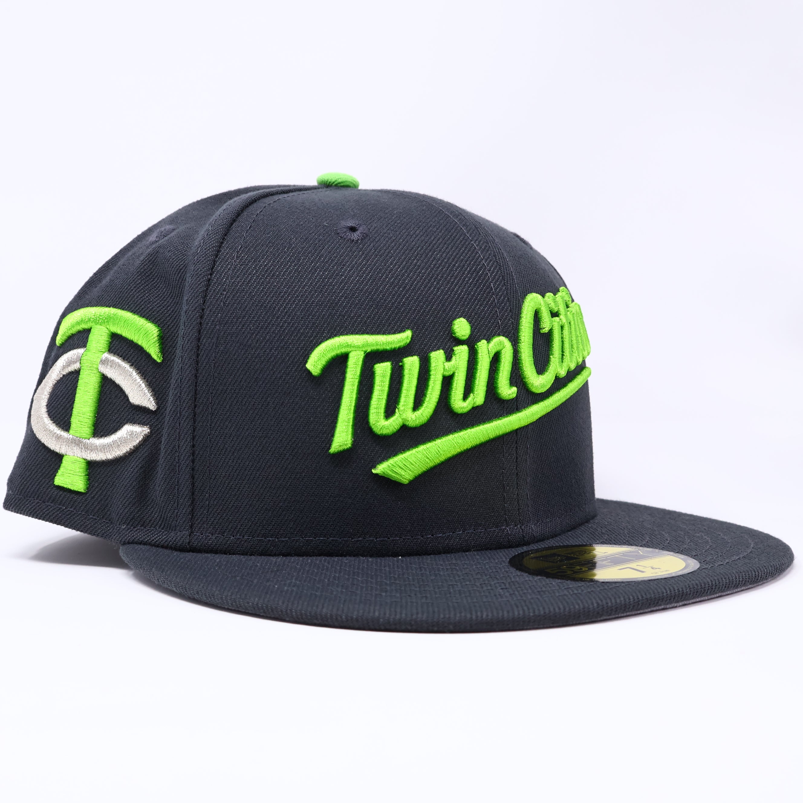 NWT 1/4 Gray Minnesota Twins Cities TC Logo 59fifty New Era Fitted Hat Cap