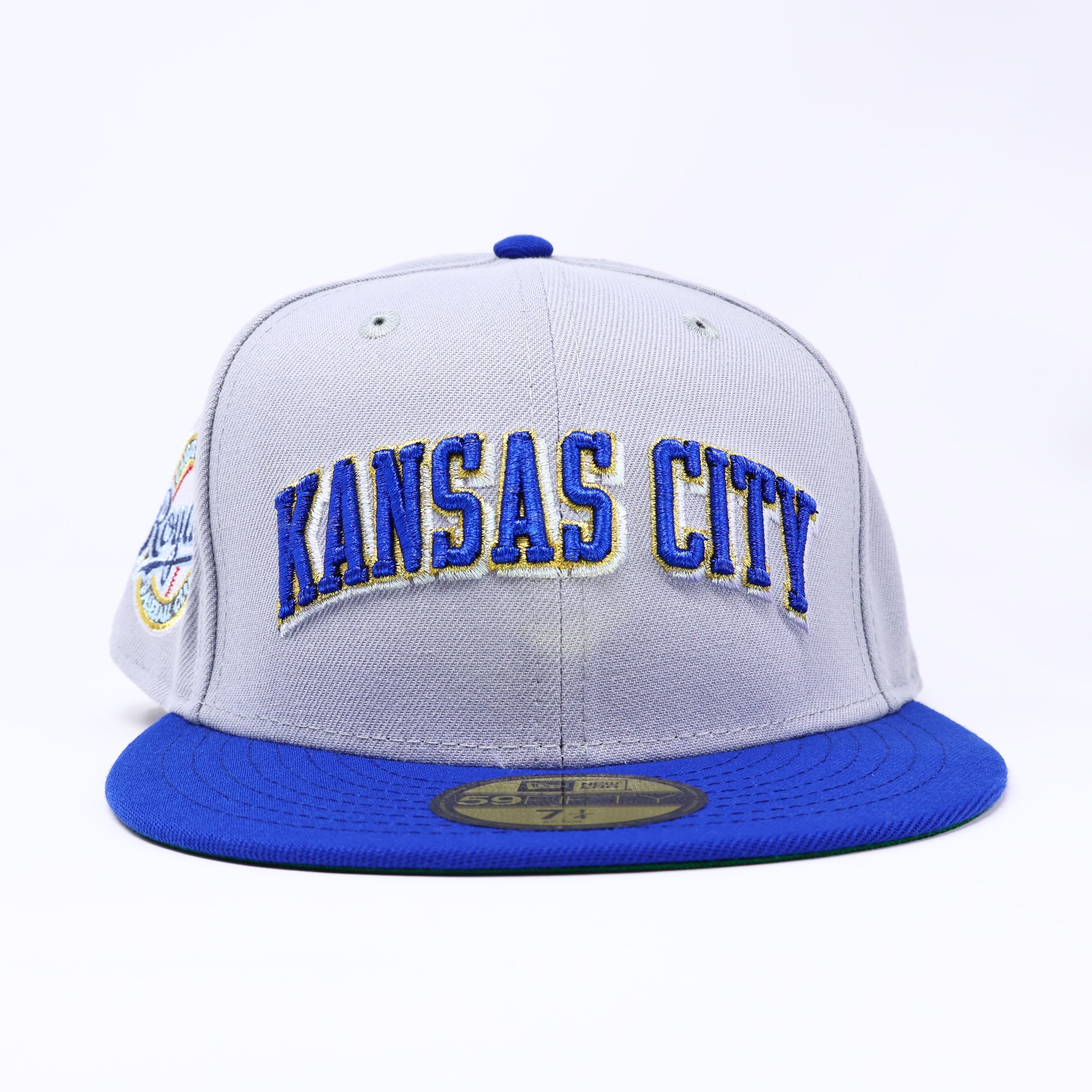 NWT 1/4 Gray Kansas City Royals Baseball Club 59fifty New Era Fitted Hat Cap