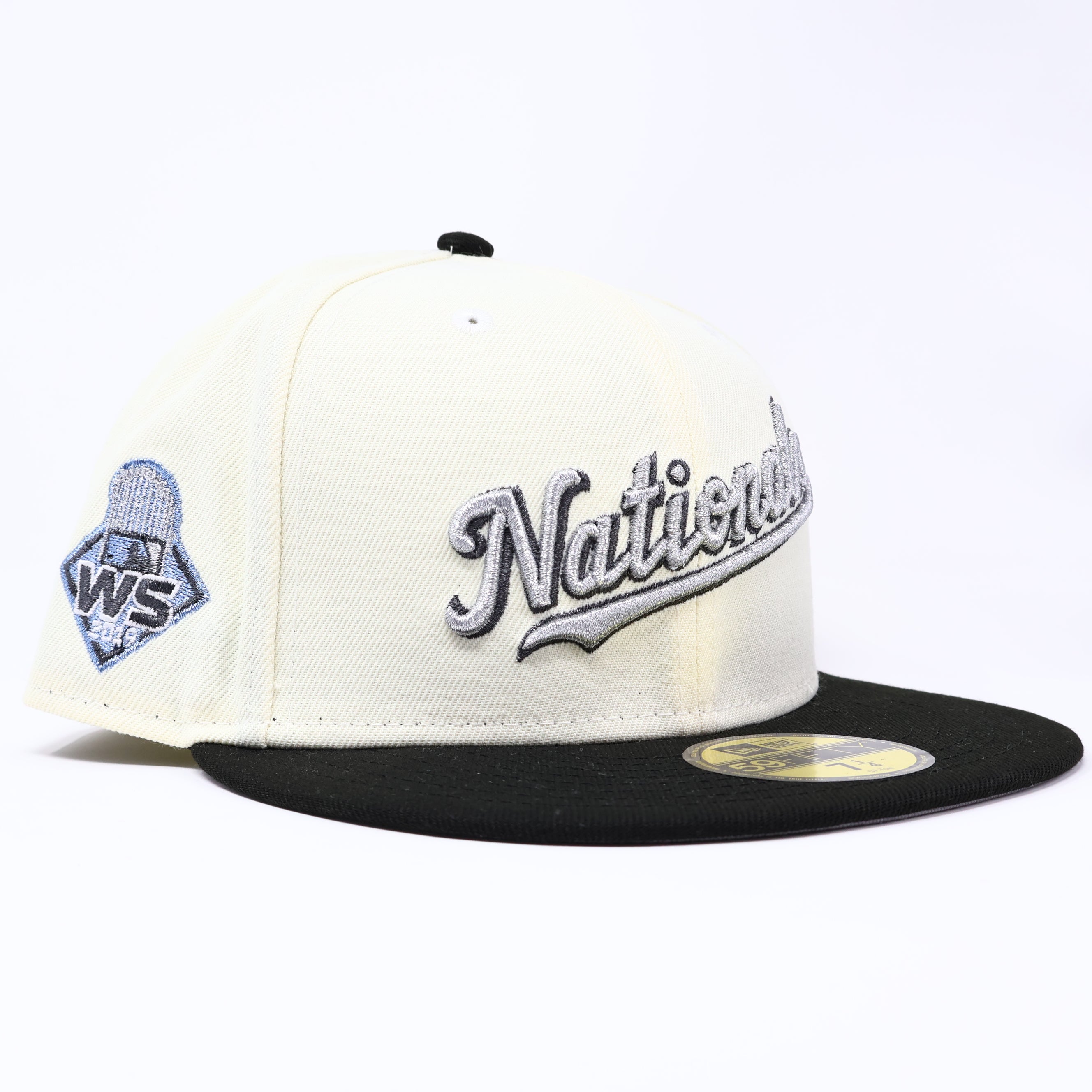 NWT 1/4 Chrome Washington Nationals 2019 World Series 59fifty New Era Fitted Hat Cap