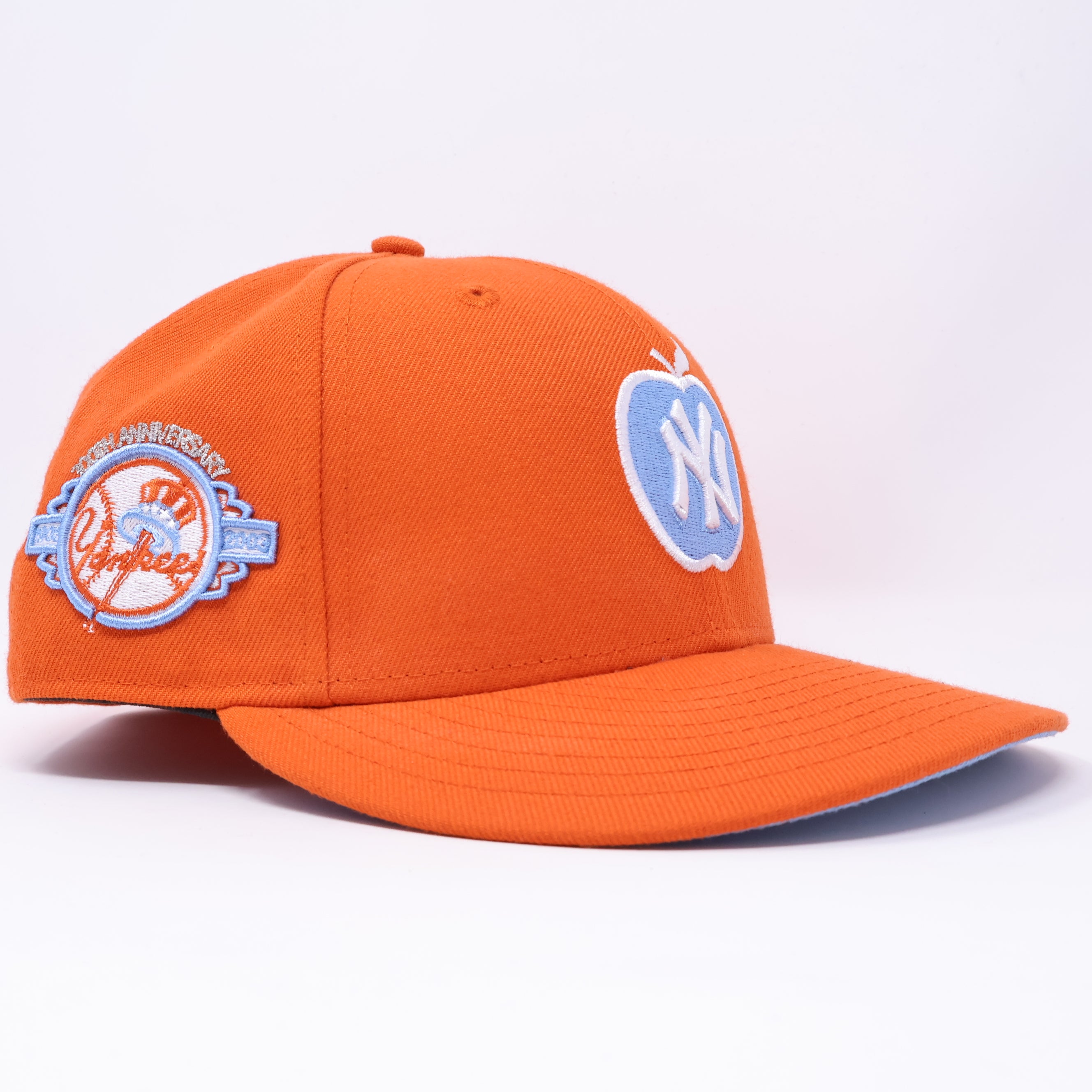 USED 3/8 Orange New York Yankees 100th Anniversary 59fifty New Era Fitted Hat Cap