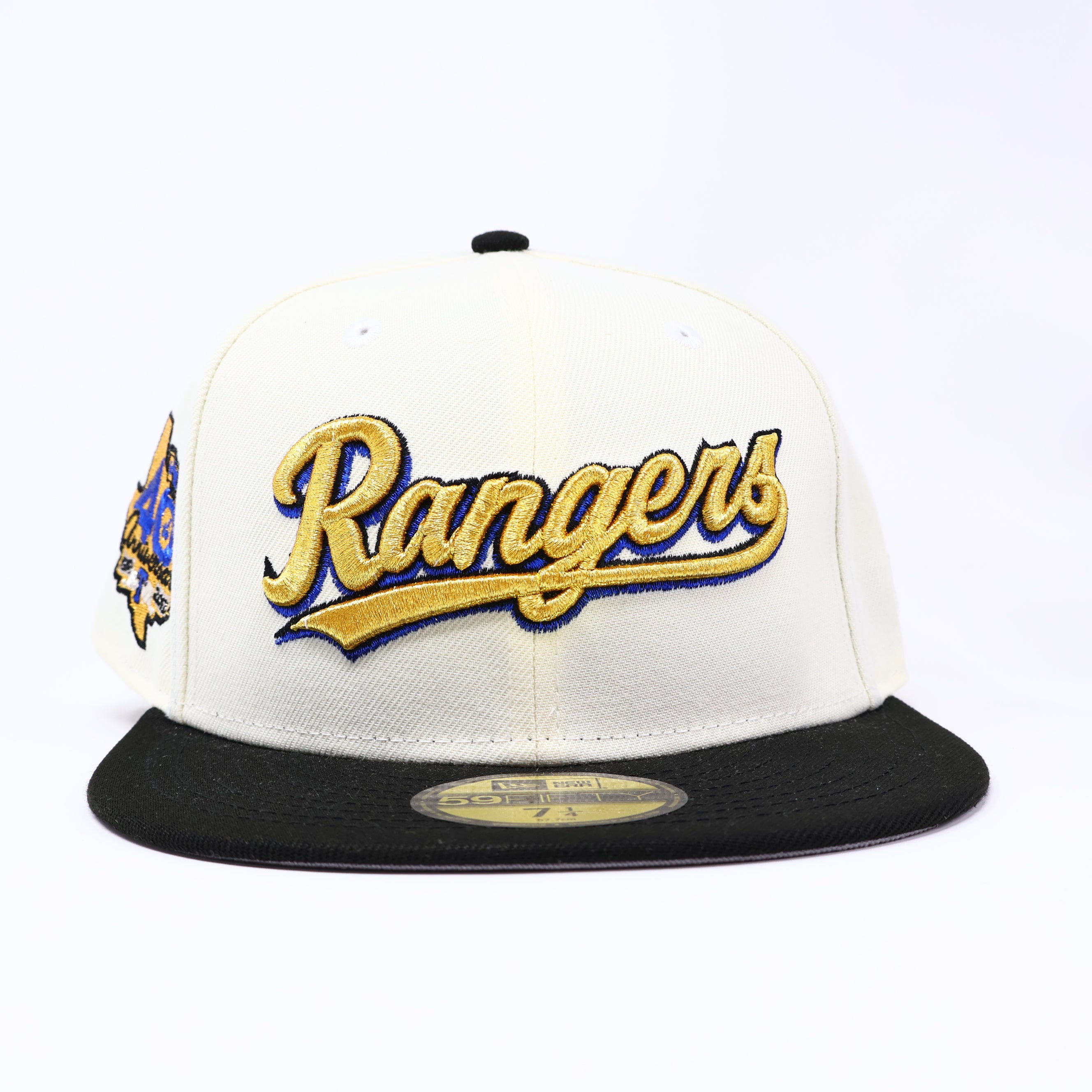 NWT 1/4 Chrome Dallas Texas Rangers 40th Anniversary 59fifty New Era Fitted Hat Cap