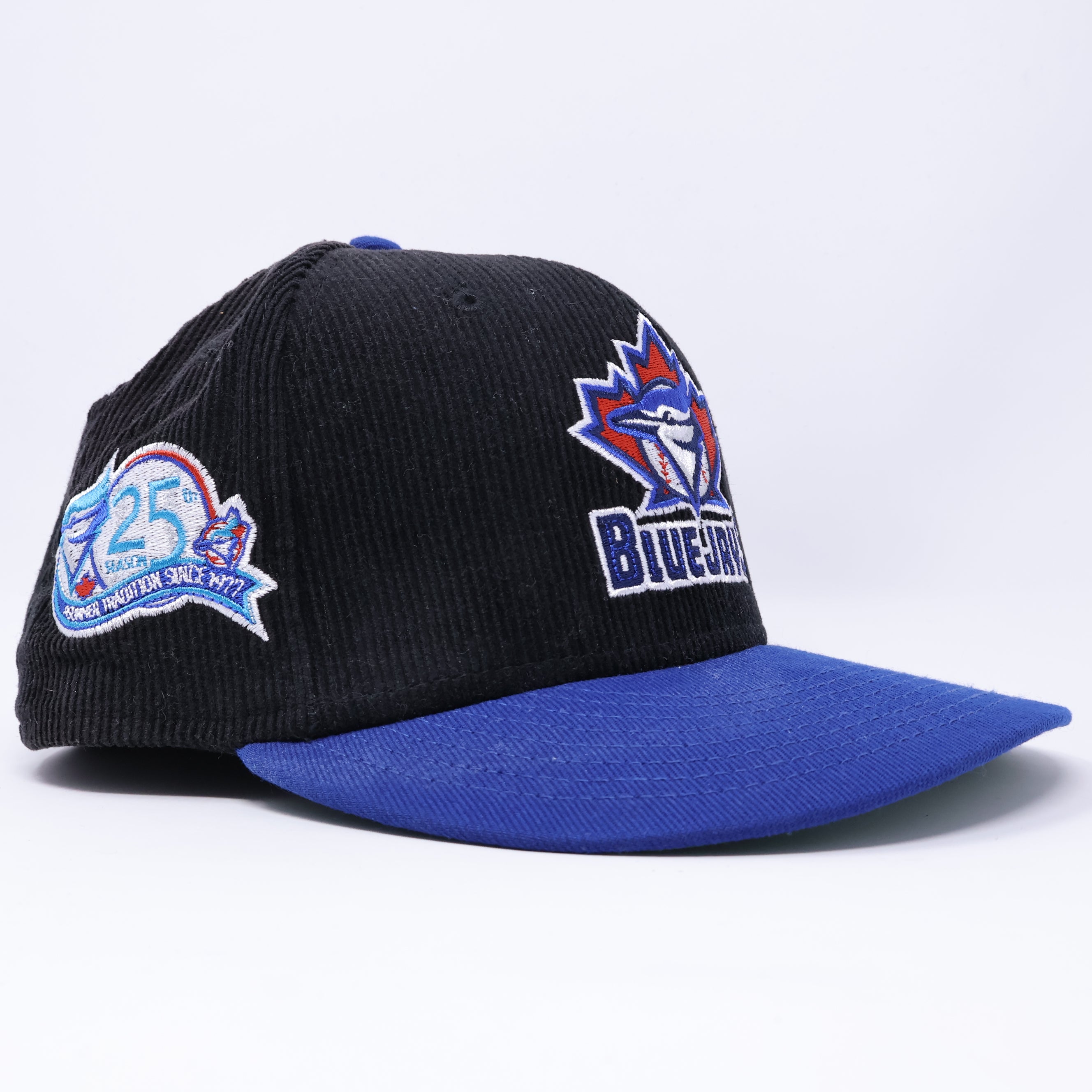 USED 1/2 Black Toronto Blue Jays 25th Anniversary 59fifty New Era Fitted Hat Cap