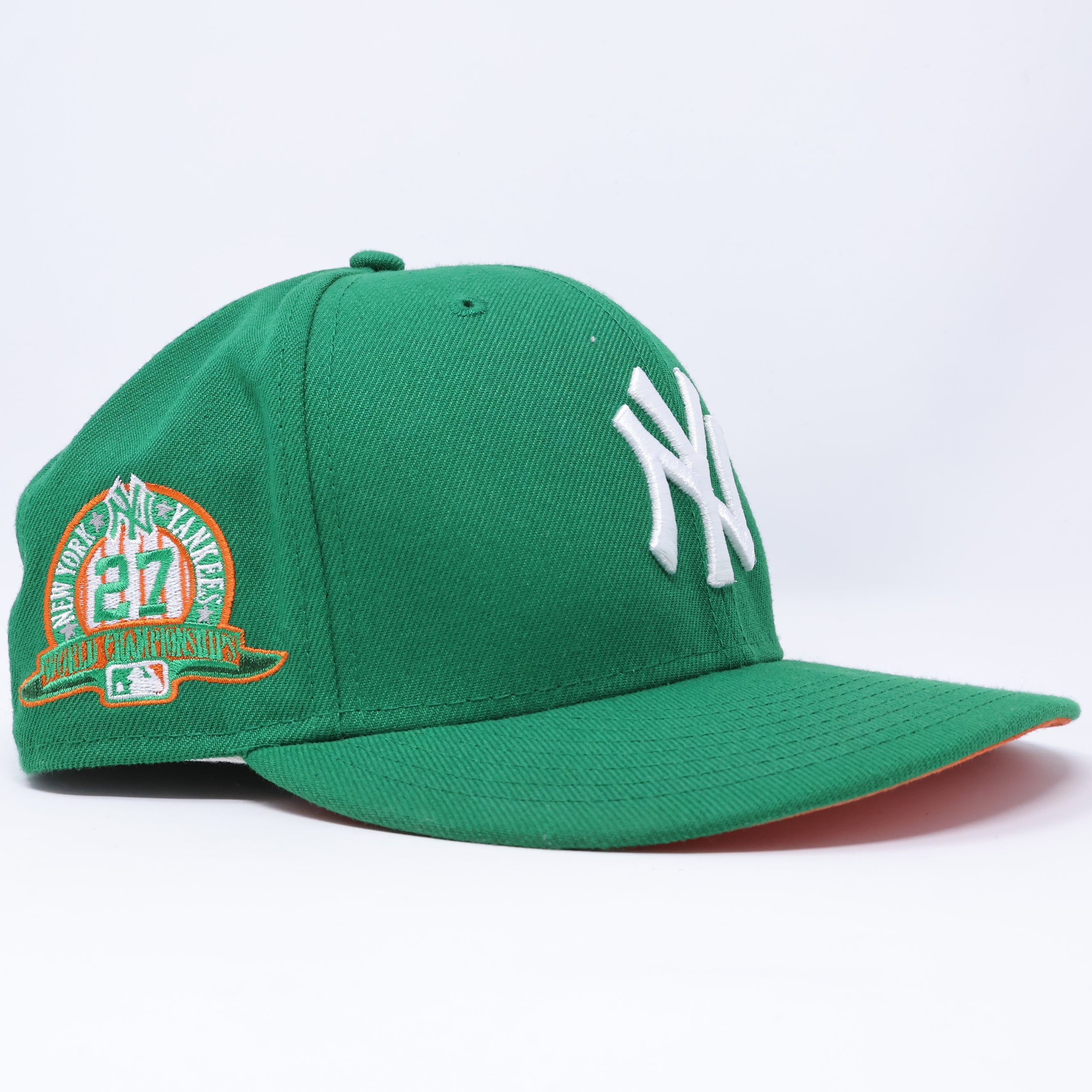 USED 3/8 Green New York Yankees World Championship 59fifty New Era Fitted Hat Cap