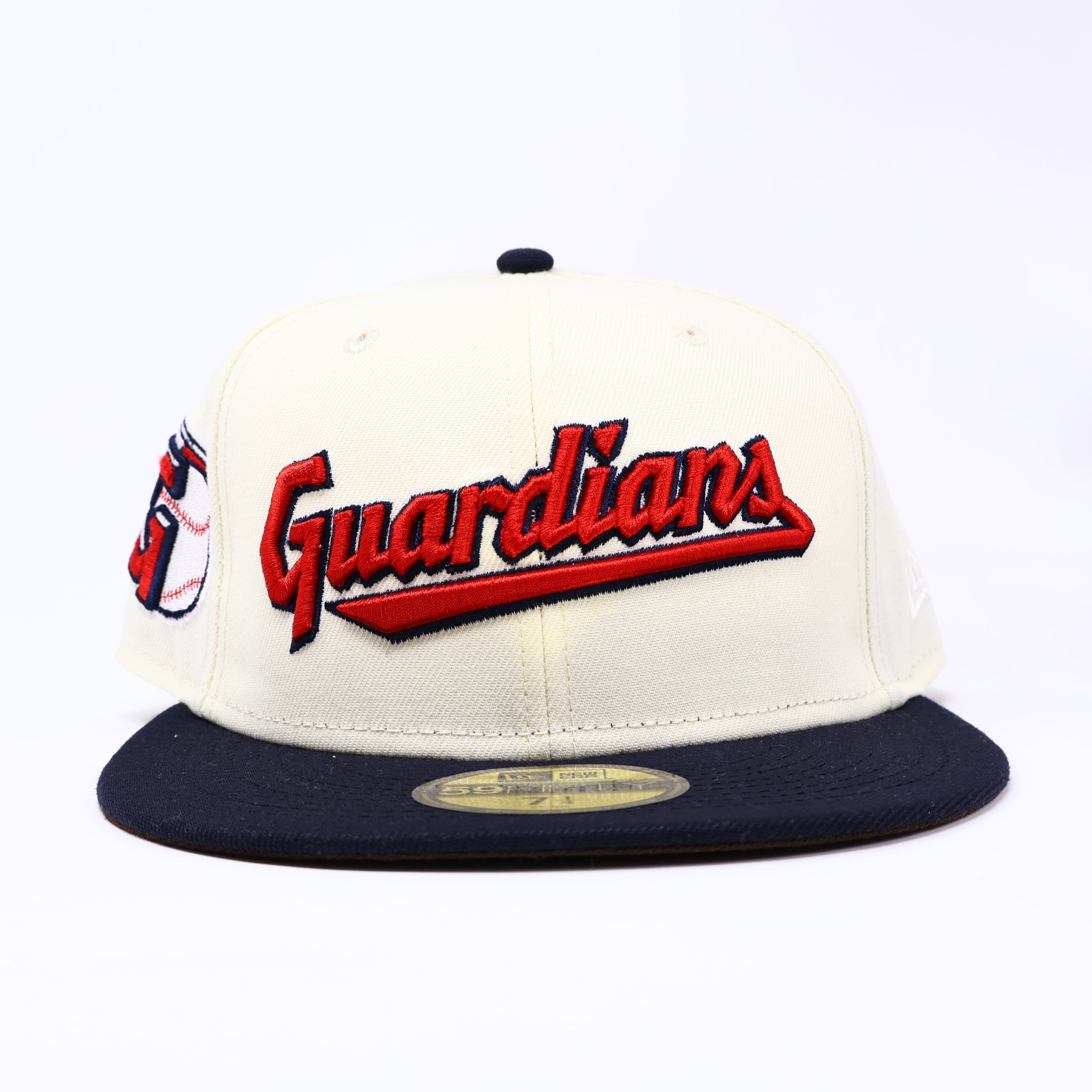 NWT 1/4 Chrome Cleveland Guardians G Logo 59fifty New Era Fitted Hat Cap