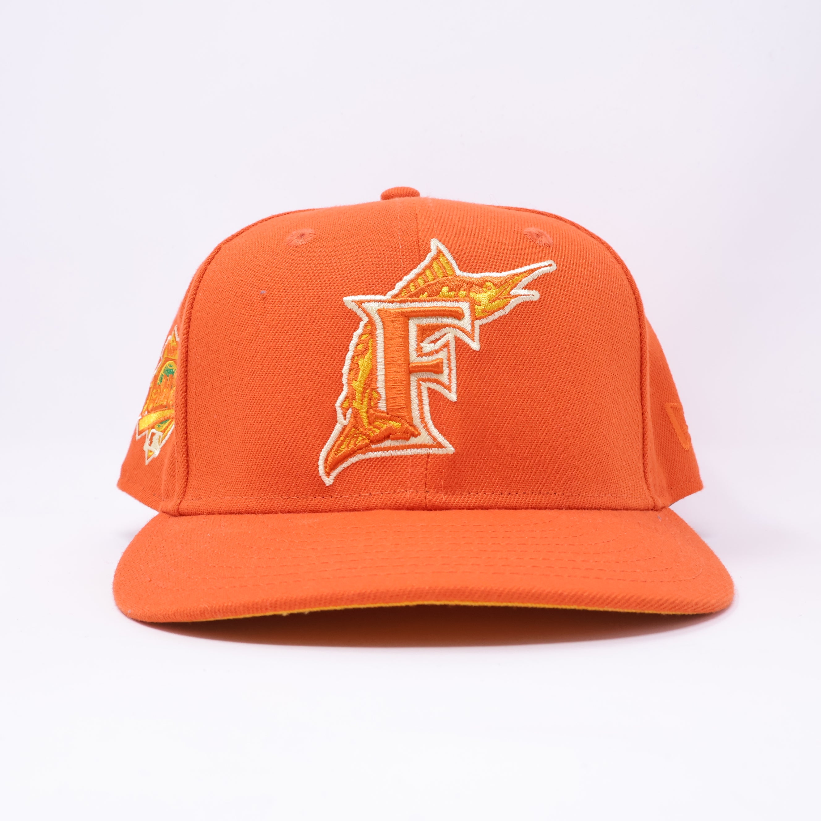 USED 3/8 Orange Florida Marlins 1997 World Series 59fifty New Era Fitted Hat Cap