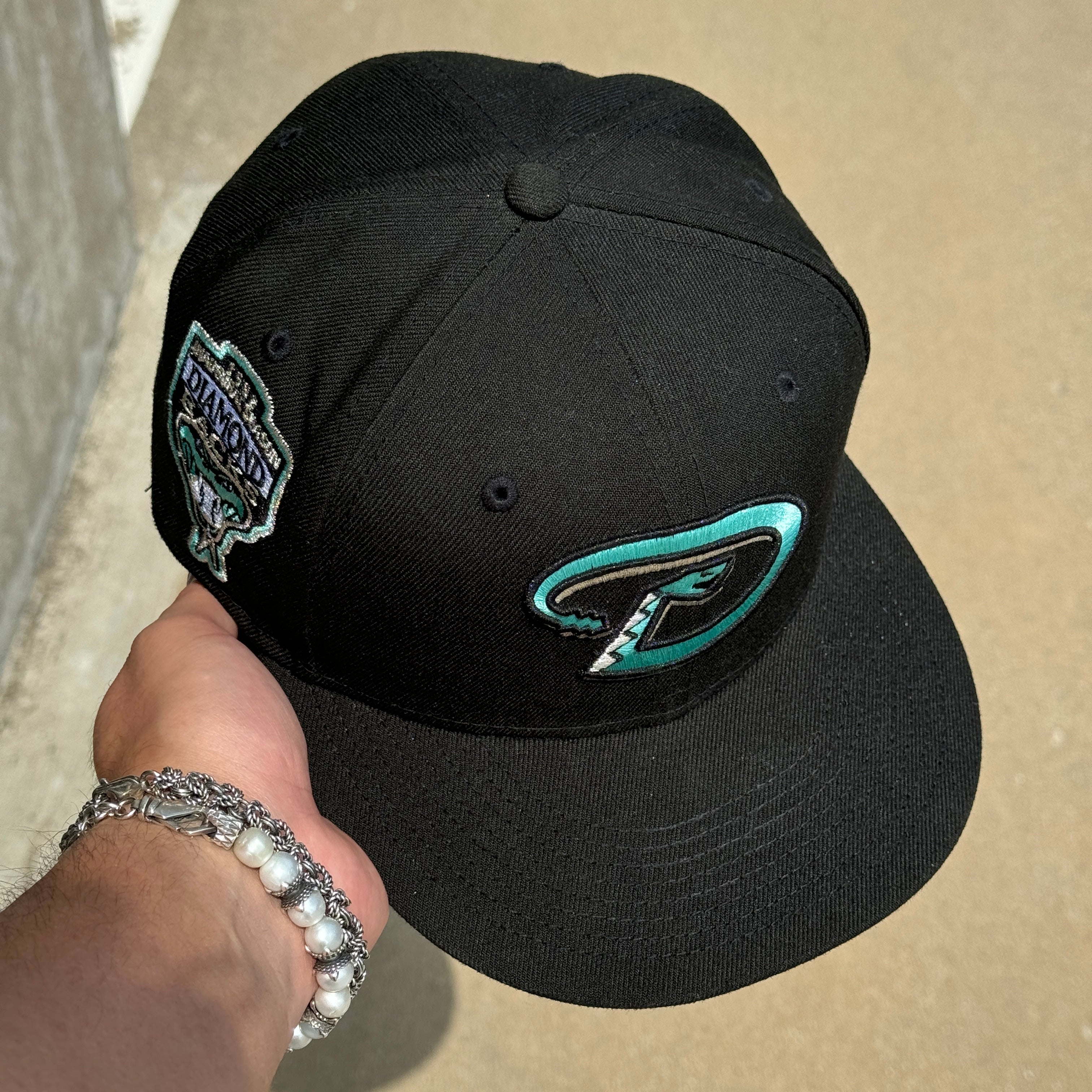 USED 1/4 Black Arizona Diamondbacks 1998 Inaugural Season 59fifty New Era Fitted Hat Cap