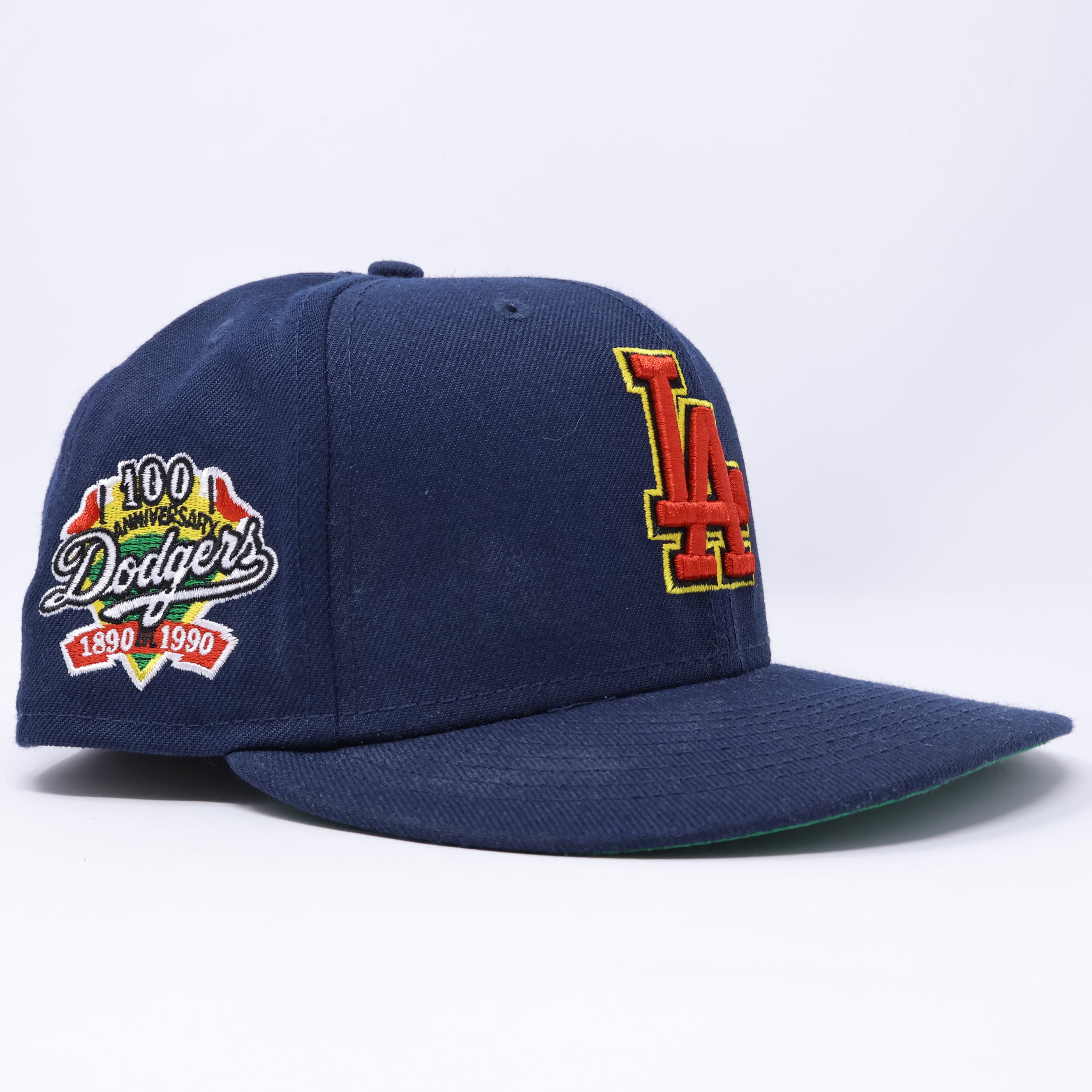 USED 3/8 Navy Los Angeles Dodgers 100th Anniversary 59fifty New Era Fitted Hat Cap