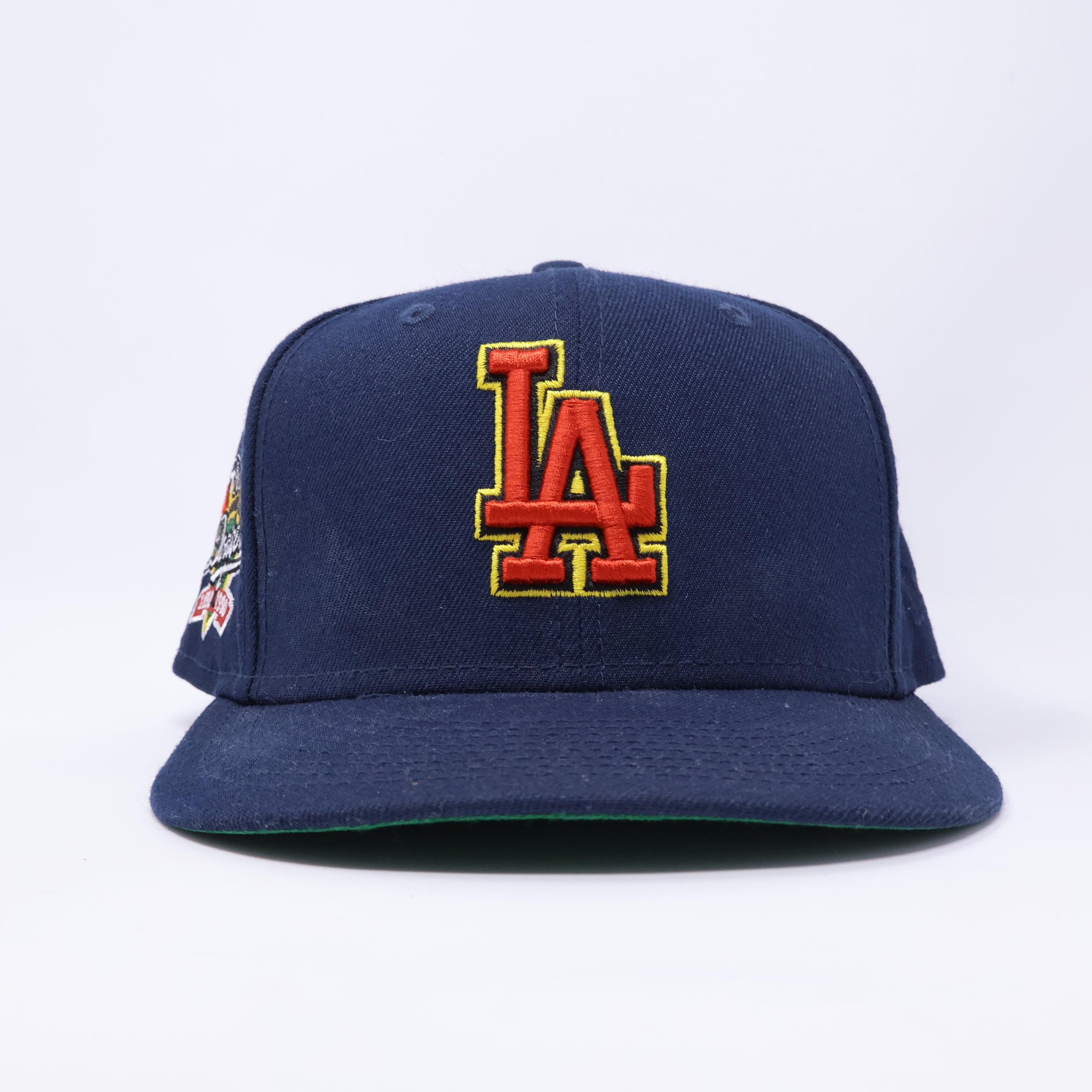 USED 3/8 Navy Los Angeles Dodgers 100th Anniversary 59fifty New Era Fitted Hat Cap