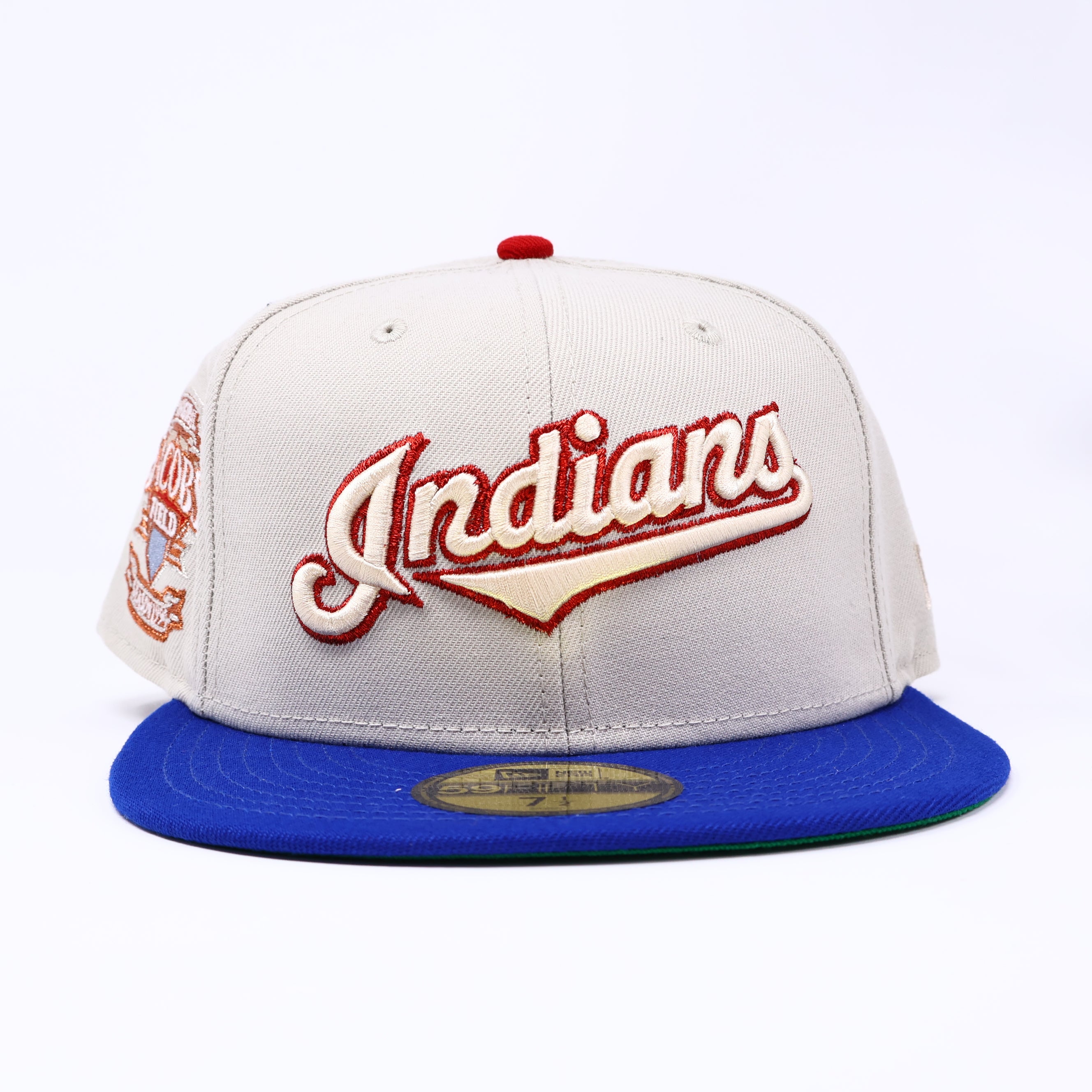 NWT 1/2 Stone Cleveland Indians Jacobs Field 59fifty New Era Fitted Hat Cap