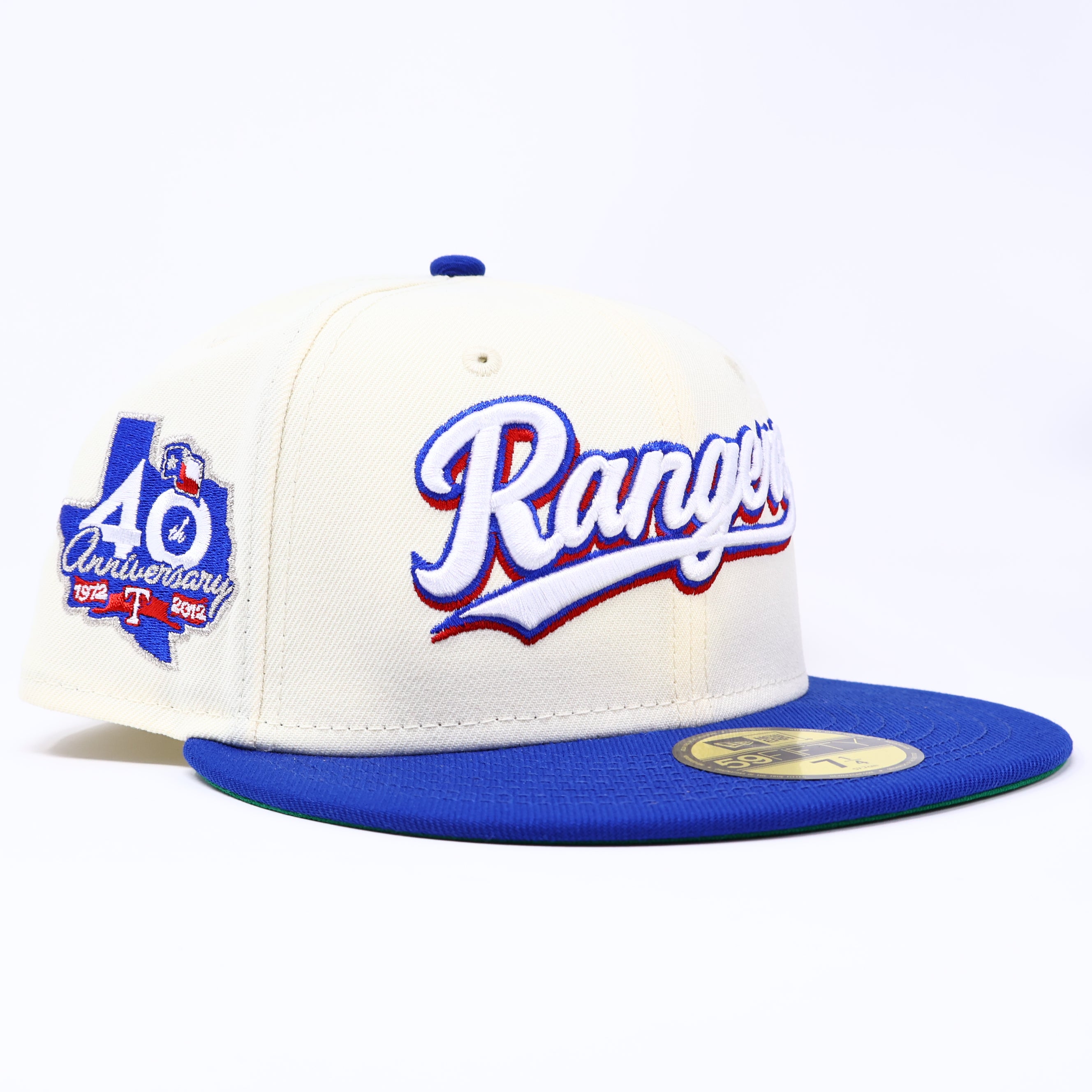 NWT Chrome Dallas Texas Rangers 40th Anniversary 40th Anniversary 59fifty New Era Fitted Hat Cap
